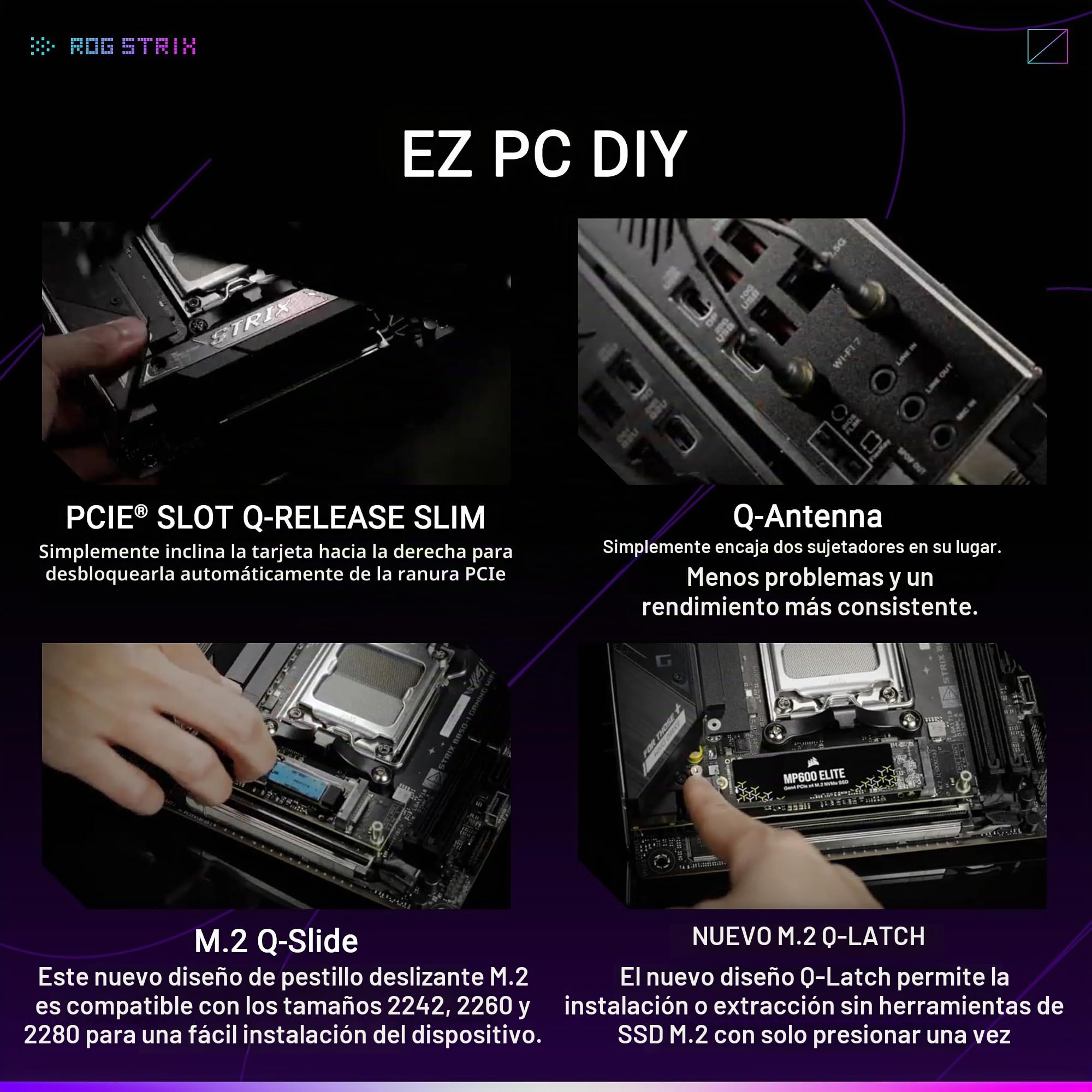ASUS ROG Strix B850-I Gaming WiFi AMD AM5 B850 Mini-ITX mITX placa base 10+2+1 etapas, DDR5, 2.5G LAN, WiFi 7, 2X M.2, PCIe 5.0 x16, USB 20Gbps Type-C, AI Overclocking, AI Networking II, Aura Sync