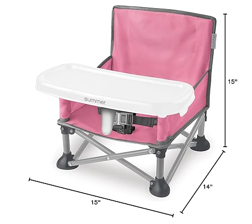 Miniatura 8 de Summer Pop N Sit - Silla elevadora portátil rosa y gris asiento elevador para uso en interiores y exteriores plegado rápido fácil y compacto