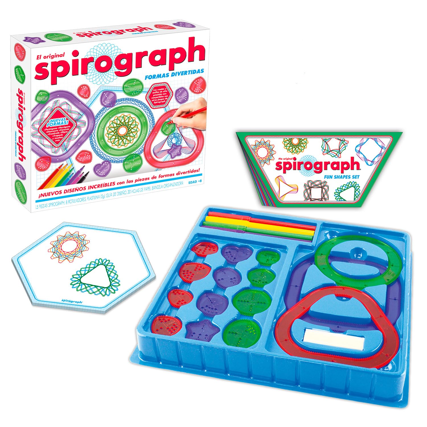 Party town Spirograph lustige Formen | Filzstifte für Kinder | Zeichenset | Bastelset für Mädchen von 8 Jahren | Basteln für Kinder | Kinder von 8 Jahren