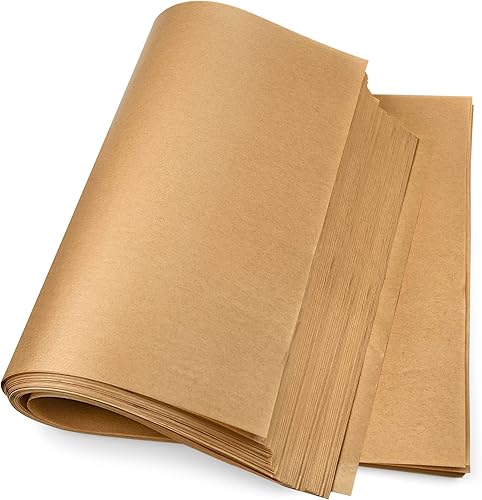 DISSKNIC 100 piezas de papel pergamino sin blanquear para forros de freidora de aire, papel pergamino precortado de 9 x 13 pulgadas para bandeja de