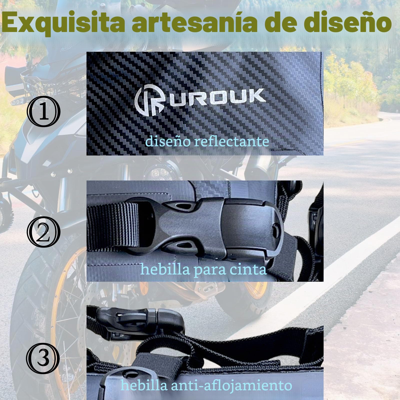 Bolsa Parachoques Moto 6L Bolsa Impermeable de Sillín para Defensas de Motocicleta - Ideal para Parachoques, Chasis y Montaje Trasero