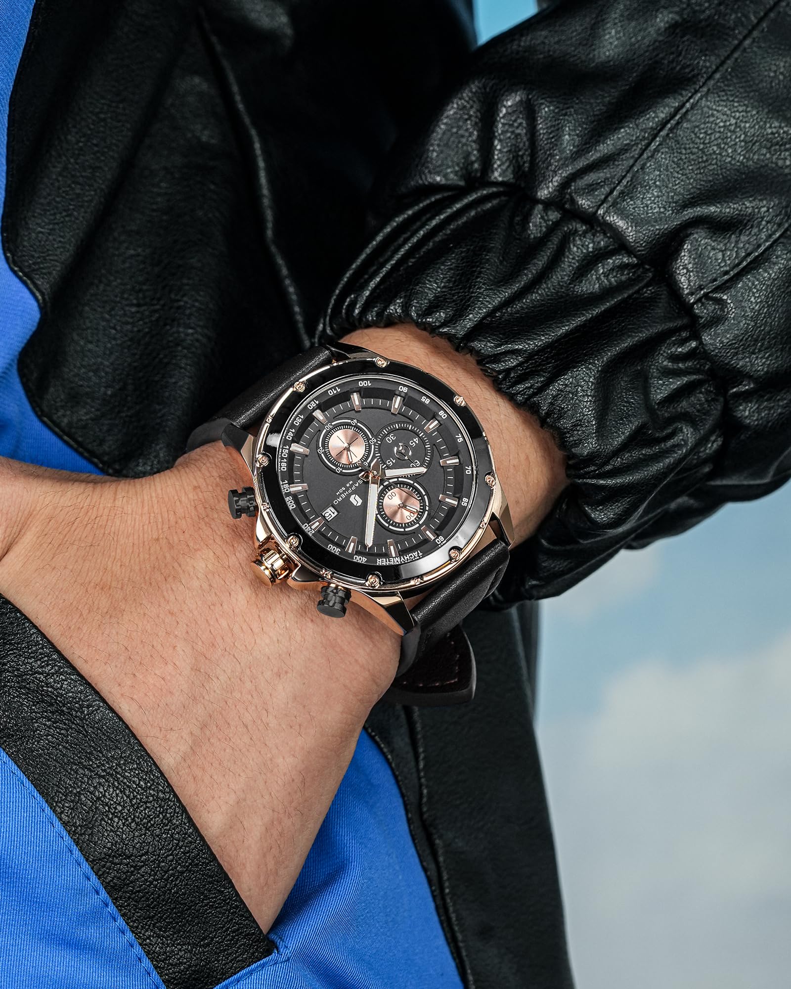 by BENYAR Montre Homme Montres Bracelet pour Homme chronographe étanche