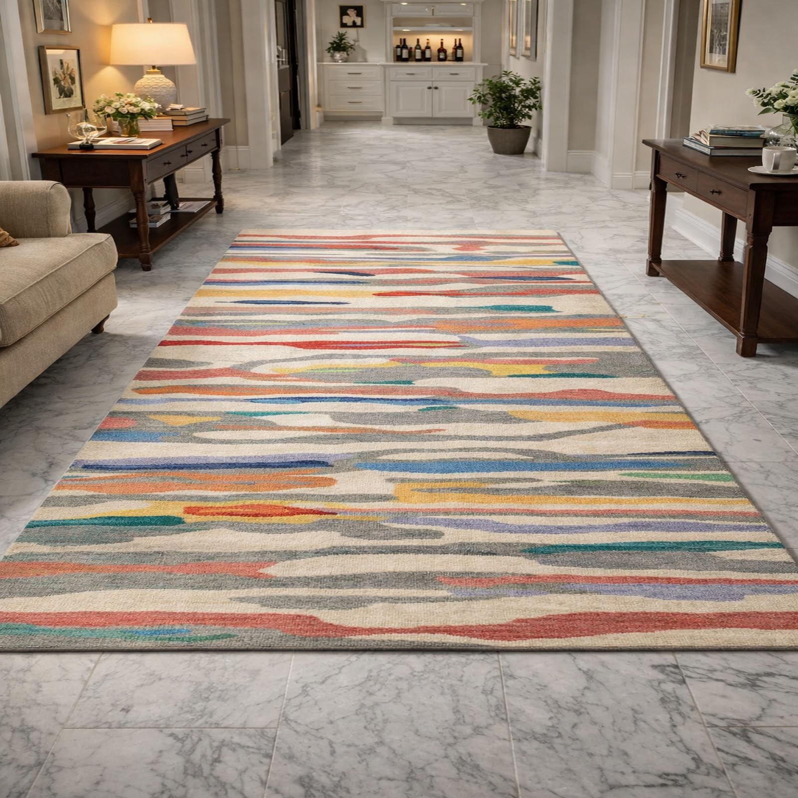 Alfombras lavables Rururug de fácil cuidado para eliminar manchas en salas de estar