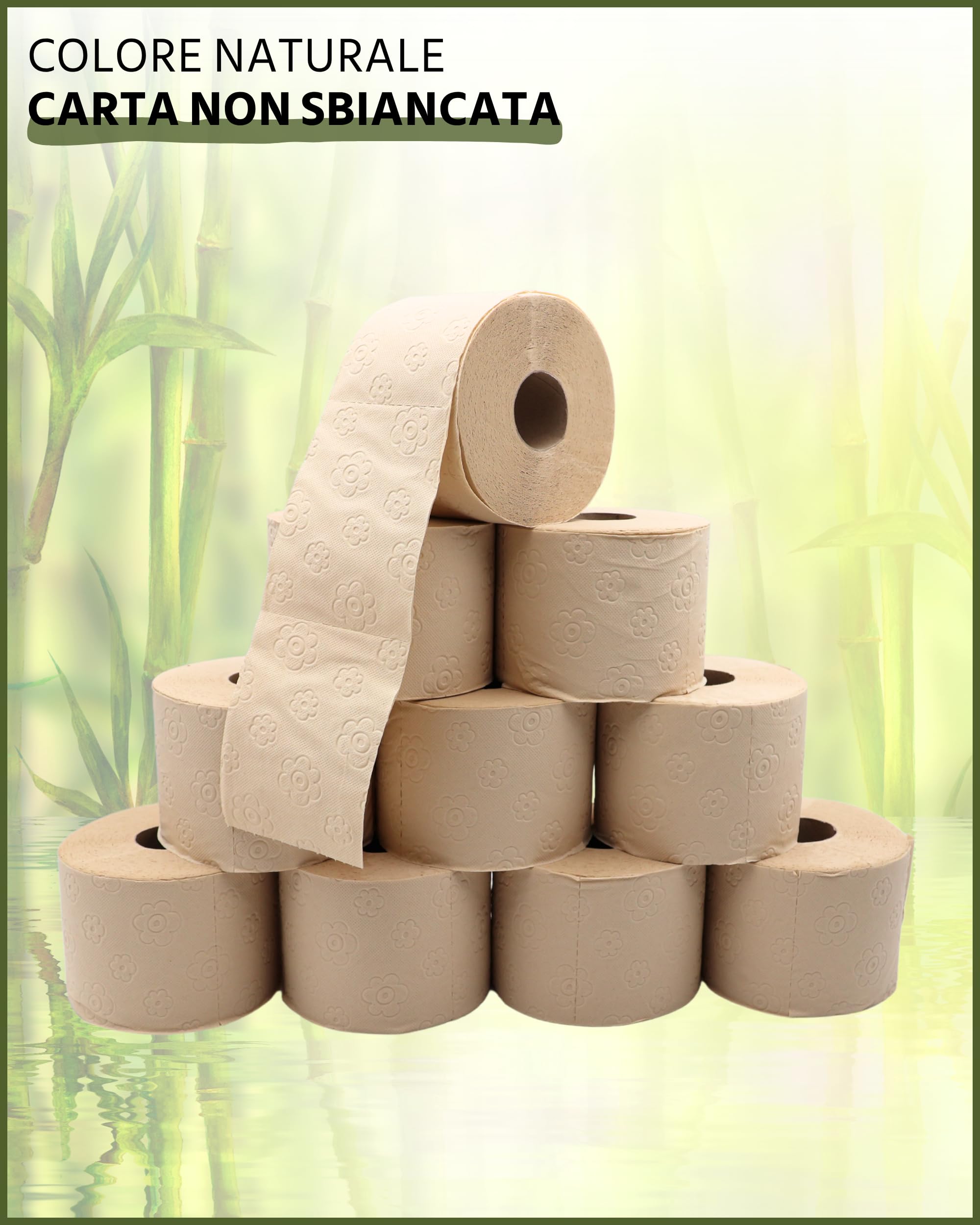 œcolife Carta igienica in bambù, 3 strati, 56 x 150 fogli per rotolo, super morbida, vegana, carta igienica sostenibile, confezione da 60% PCR (56 rotoli)