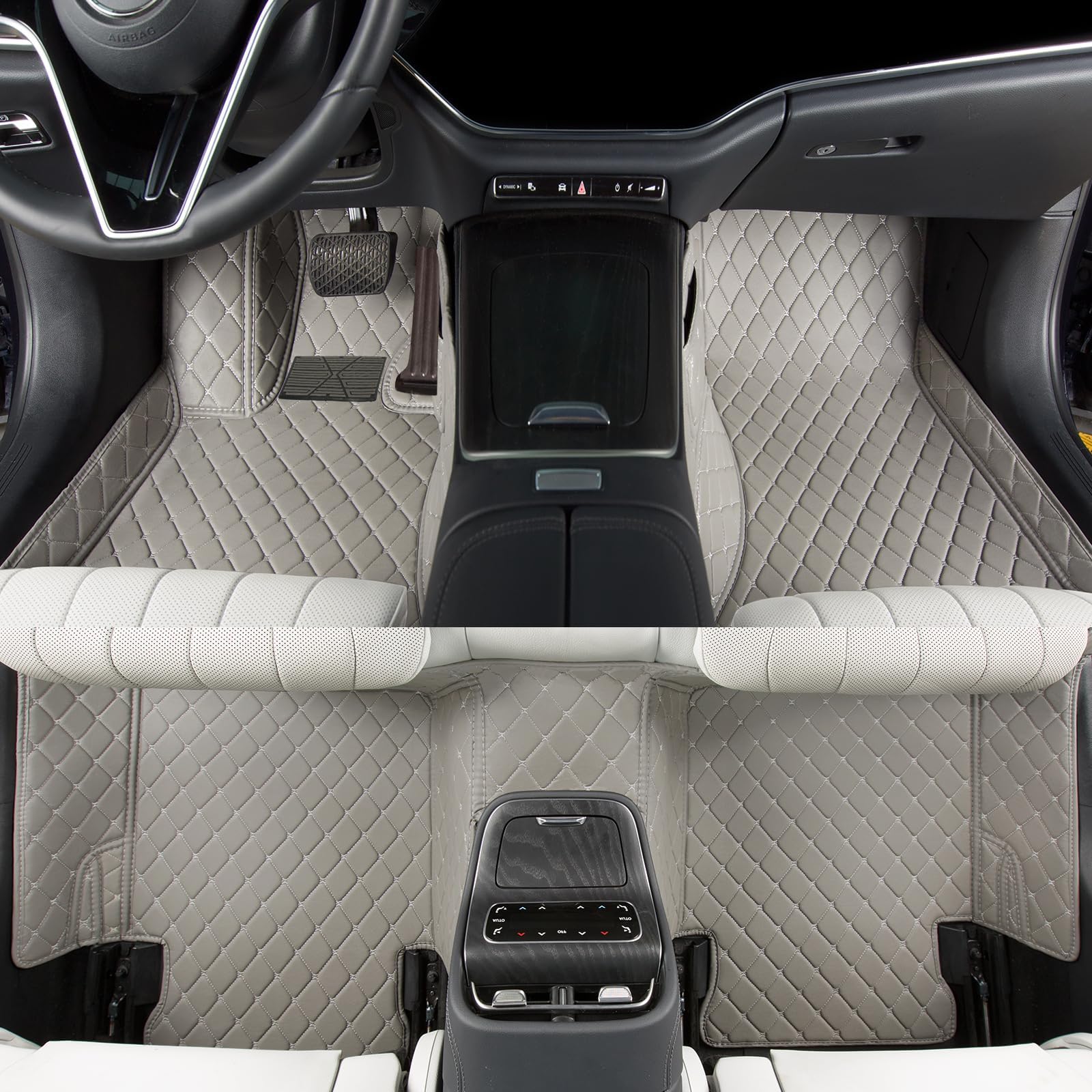Custom car Floor mat is Compatible for Mercedes-Benz，to All Models for Benz (2000-2025) C260/C200/S500/ A260/ B200，Luxurious ‌All-Weather car Floor MATS. (Gray.)