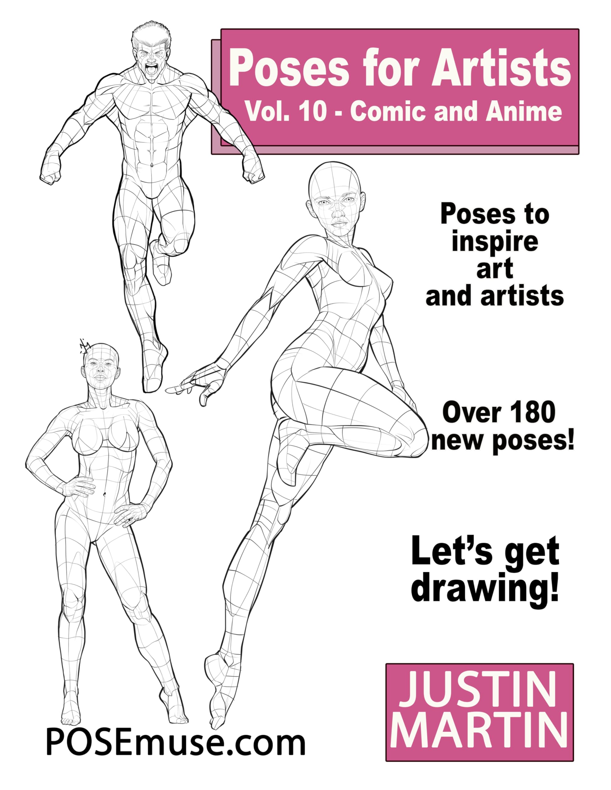 Livre de poses dessin pour artistes manga et comic volume dix guide anatomie