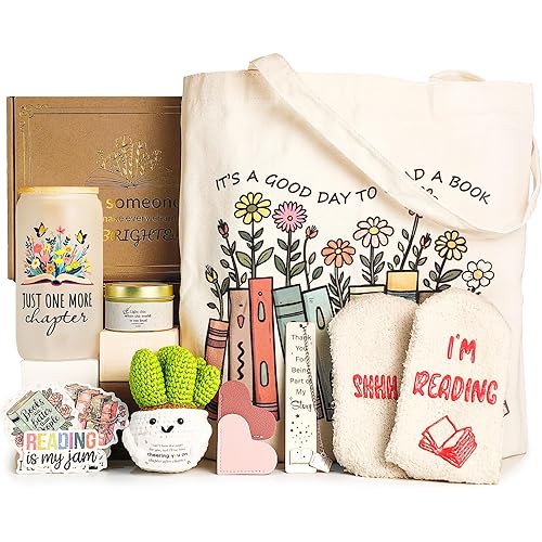 MHSMHL Book Lovers Gifts for Women, Gifts for Book Lovers Women, Bookish Gift for Readers, Reading Accessories Gift for Reading Club Present for Christmas Birthday White Elephant Secret Santa