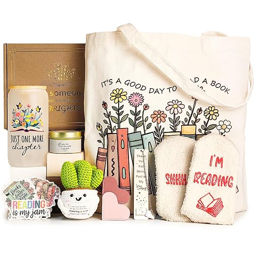 Book Lovers Gifts for Women, Gifts for Book Lovers Women, Bookish Gift for Readers, Reading Accessories Gift for Reading Club Present for Christmas Birthday White Elephant Secret Santa
