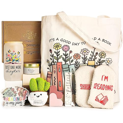 MHSMHL Book Lovers Gifts for Women, Gifts for Book Lovers Women, Bookish Gift for Readers, Reading Accessories Gift for Reading Club Present for Christmas Birthday White Elephant Secret Santa