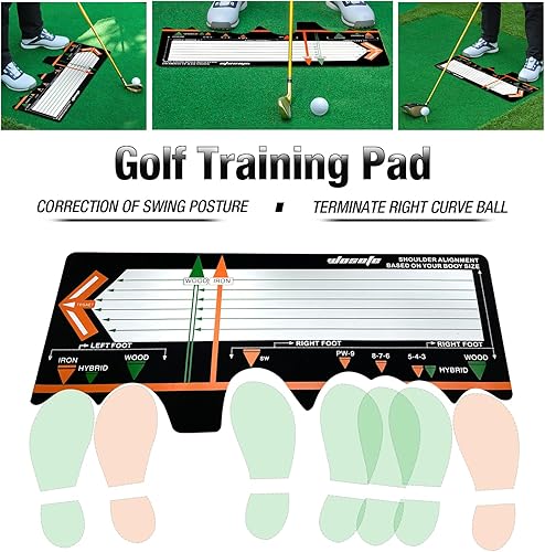 Miniatura 5 de Golf Training Mat for Beginners  Posture Assistance and Entry-Level Stance Corrector Trainer with Golf Training Aid and Practice Mats(Black)