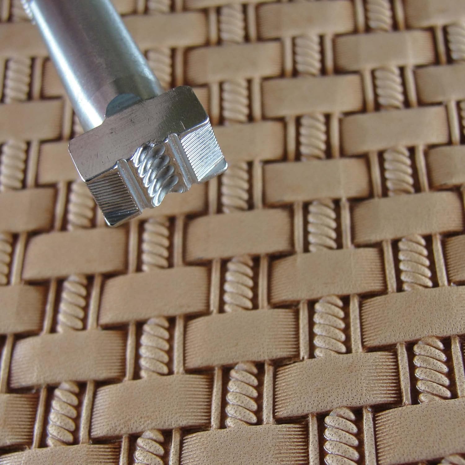 Rope Basket Weave Leather Stamp, Stainless Steel Leather Stamping Tool, Zhong Jiang