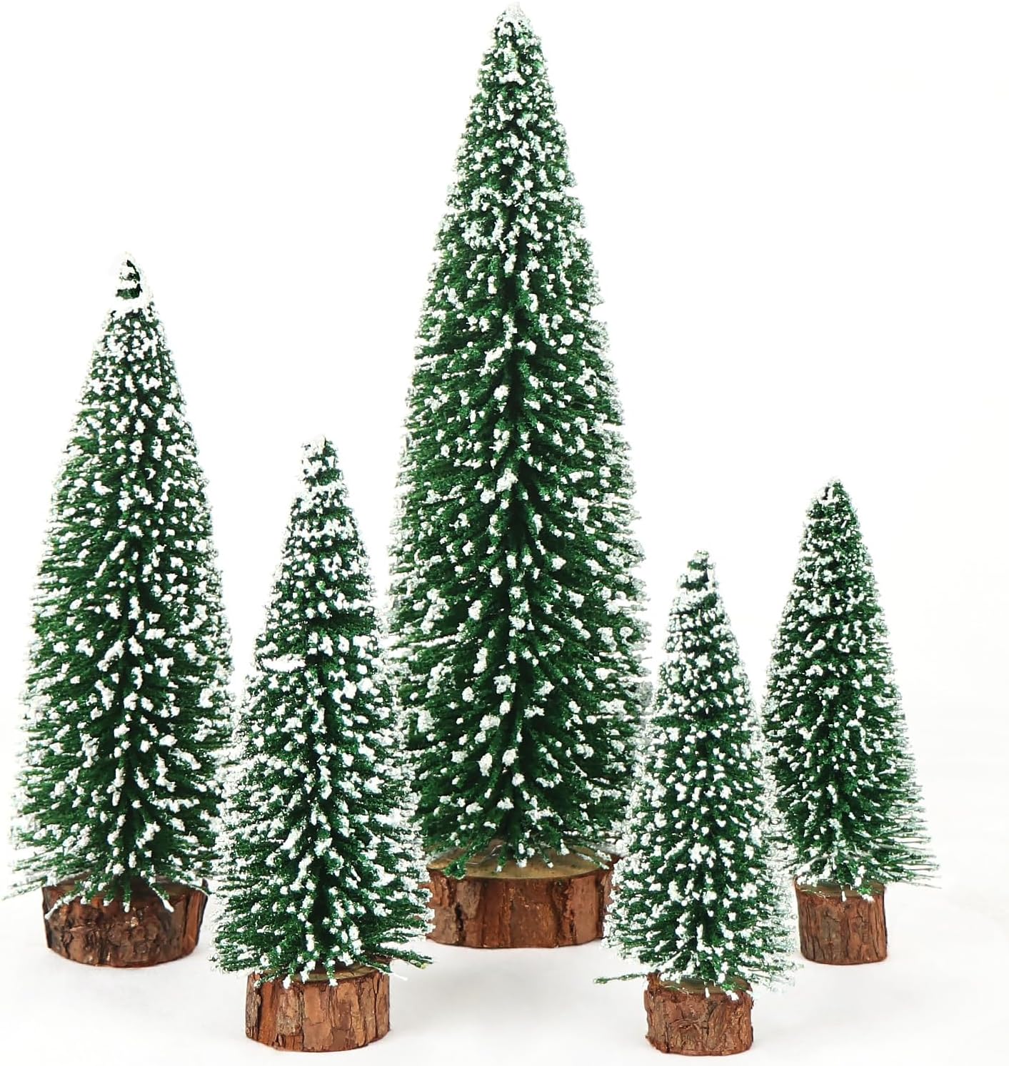 Fayavoo Mini Christmas Tree Bottle Brush Christmas Trees, 5Pcs Small