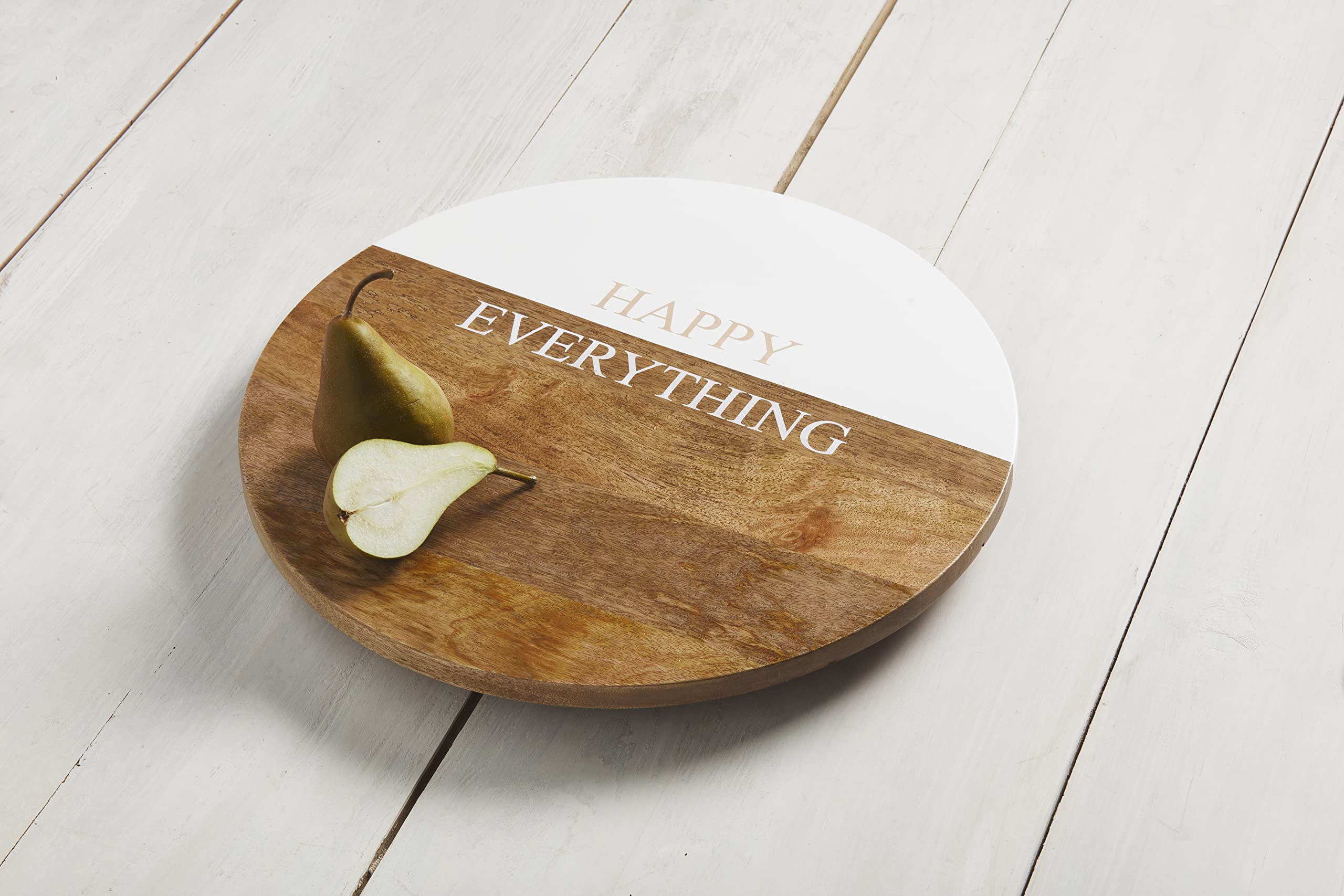 Mud Pie Happy Everything Wooden Lazy Susan, 16 1/2