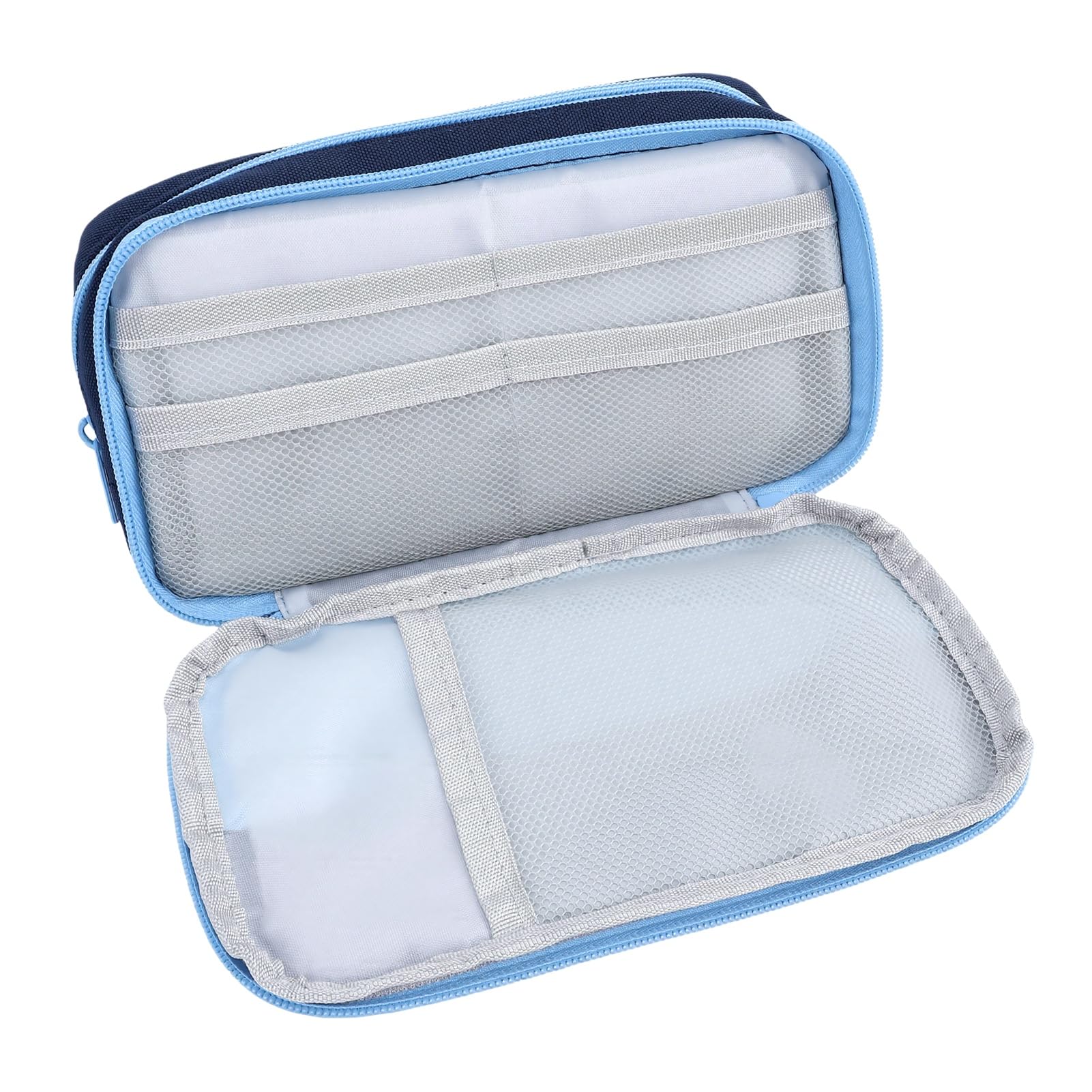 Wakects Astuccio Magnetico per Penne, in Tessuto Oxford, con Doppia Cerniera, Grande capacità, 22 X 7 X 12,5 Cm, Organizer per Studenti dell'ufficio Scolastico (BLUE)