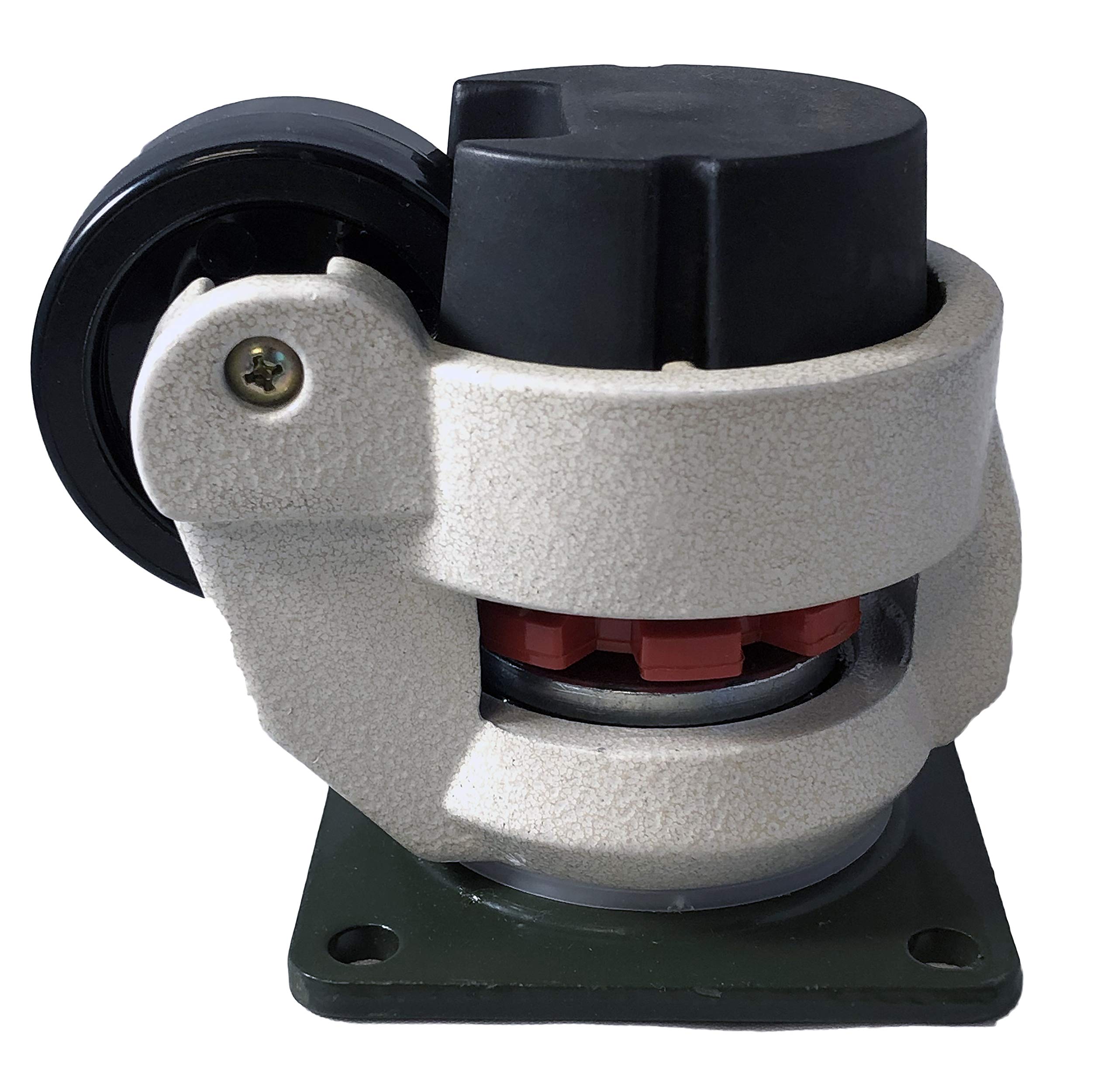 CasterHQ Retractable Leveling Machine Casters 4 Pack 2,400 lbs Per Set Premium Quality