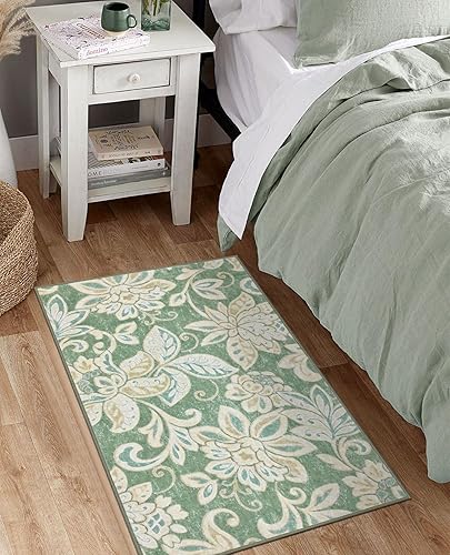 Miniatura 111 de Alfombra de entrada bohemia vintage de 2 x 3 pulgadas, alfombra de entrada pequeña, antideslizante, lavable, tapete para puerta de interior, tapete