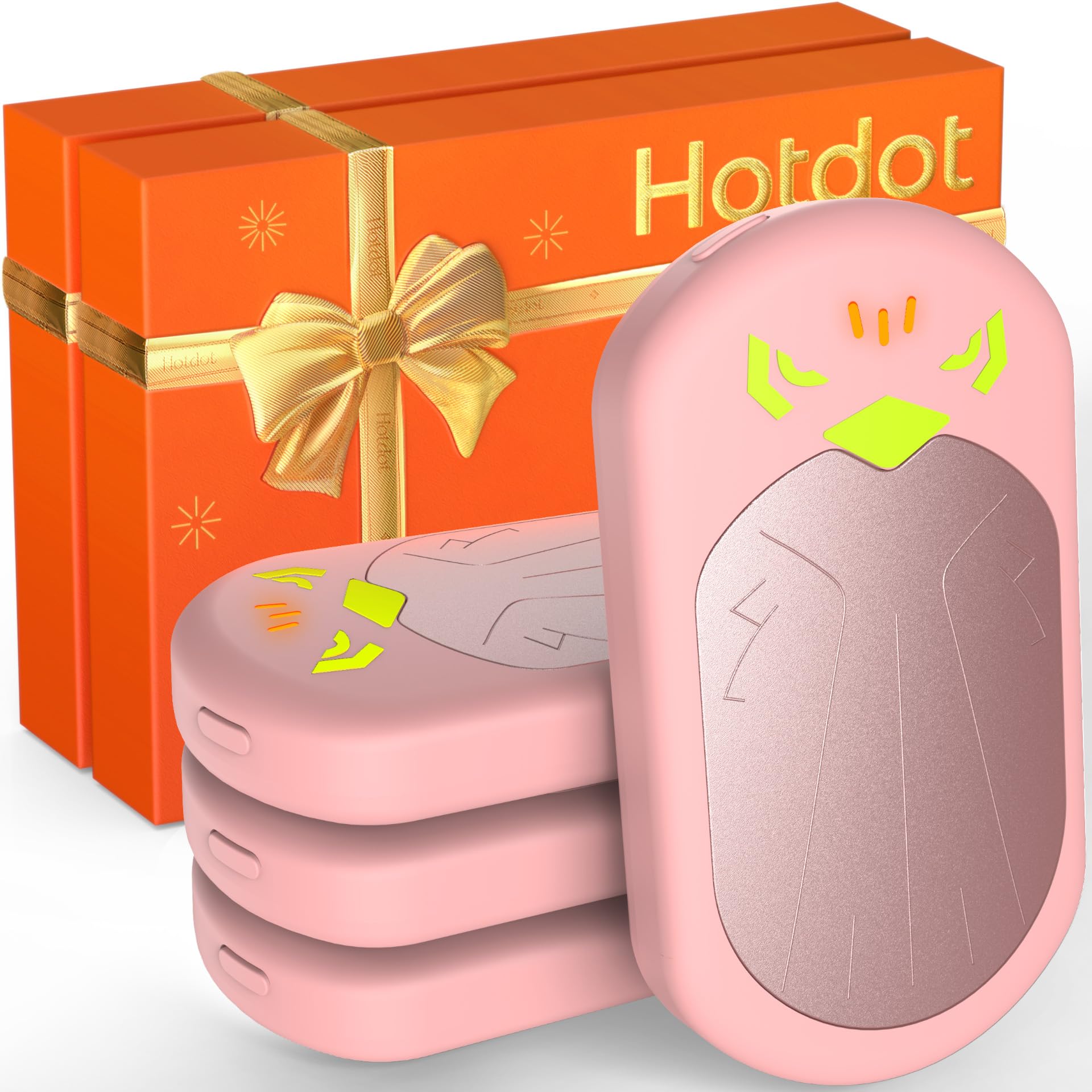 Hand Warmers, Rechargeable Hand Warmer, 4 Pack Rapid Heating Electric Hand Warmers Rechargeable, Portable Pocket Hot Hands Handwarmers Gifts for Women, Men, Camping, Hunting Gear Pink