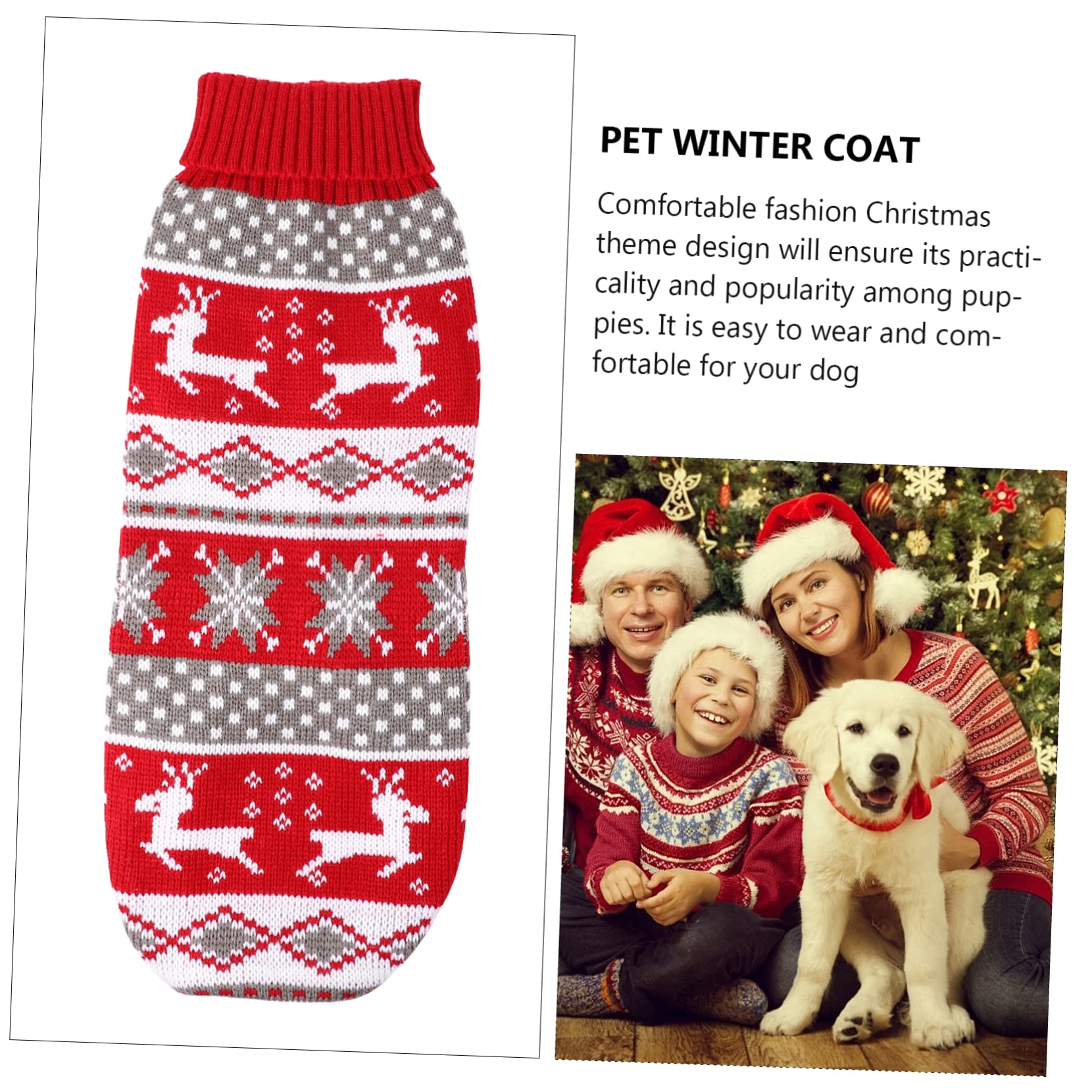 BESPORTBLE 3 Pz Maglione per Animali Domestici Costume Cane Natale Vestiti Cane Natale Cucciolo Giacca Invernale per Cuccioli Maglioni Natalizi Prodotti per Animali Vestiti per Cani