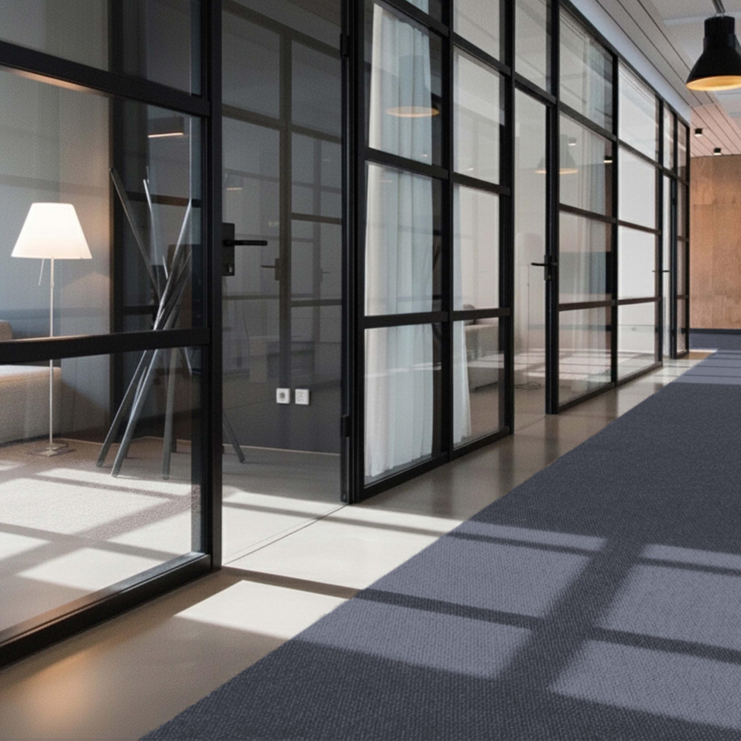 Primaflor Sauberlauf - PICOLLO, Grau-Blau, 2,00m x 5,00m, Rutschfester Schmutzfangläufer Meterware, Robuster Küchenläufer nach Maß, Zuschneidbarer Teppichläufer, Eingangsmatte für Flur und Windfang