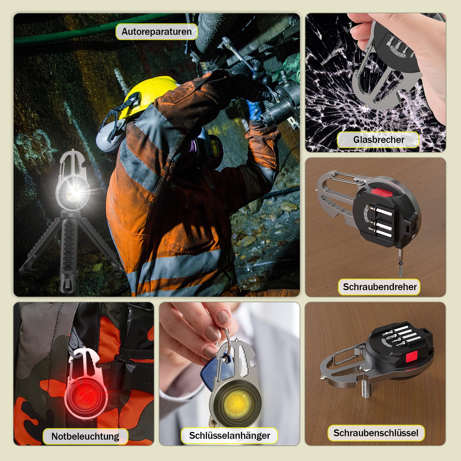 Set Di 2 Mini Torce Ricaricabili, Mini Lampada Da Lavoro Portatile, 800 - Foto 2