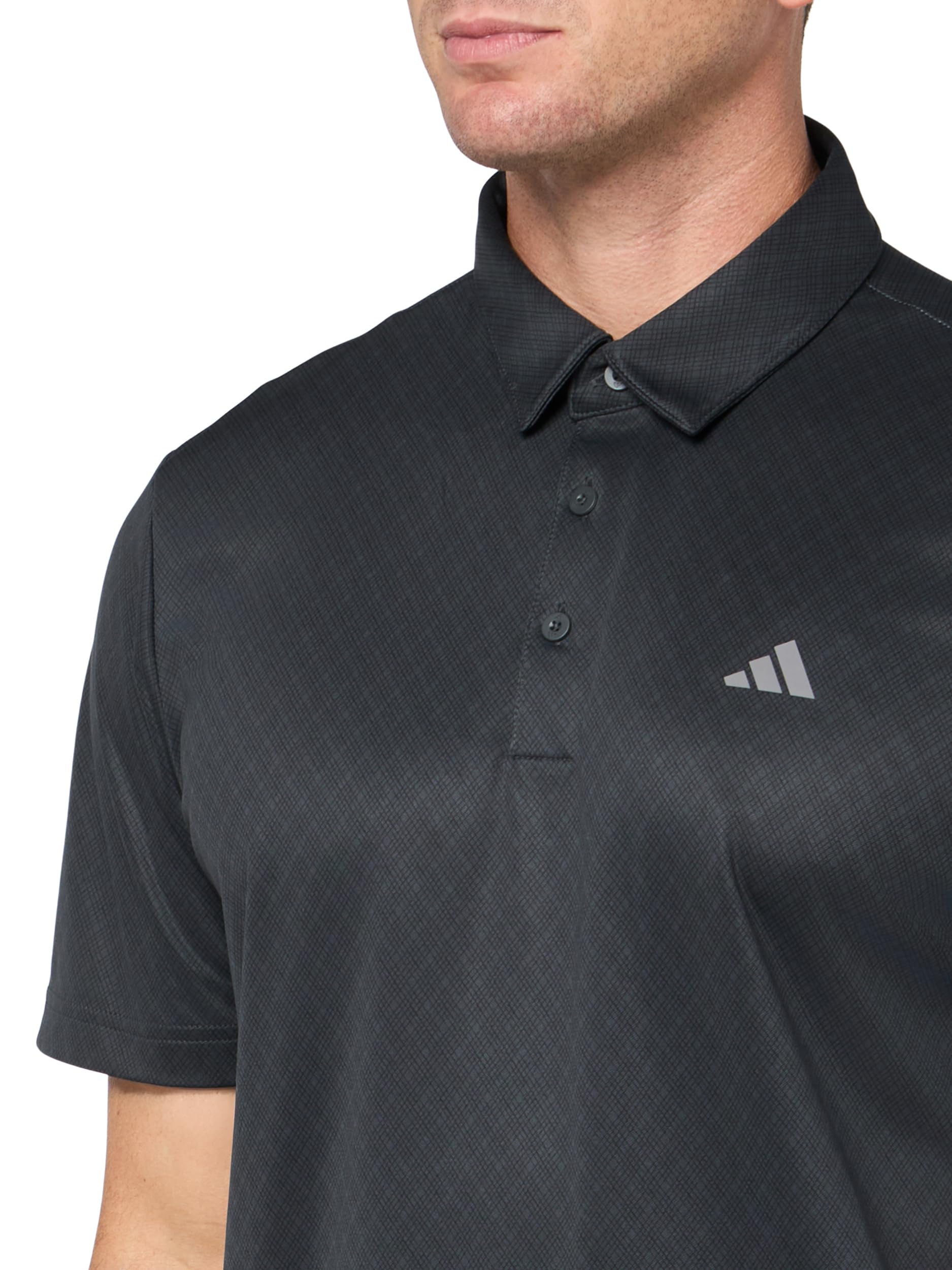 adidas Allover Print męska koszulka polo z nadrukiem (opakowanie 1 szt.), Węgiel S18/czarny, L