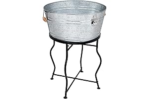 BirdRock Home Galvanized Beverage Tub with Freestanding Stand