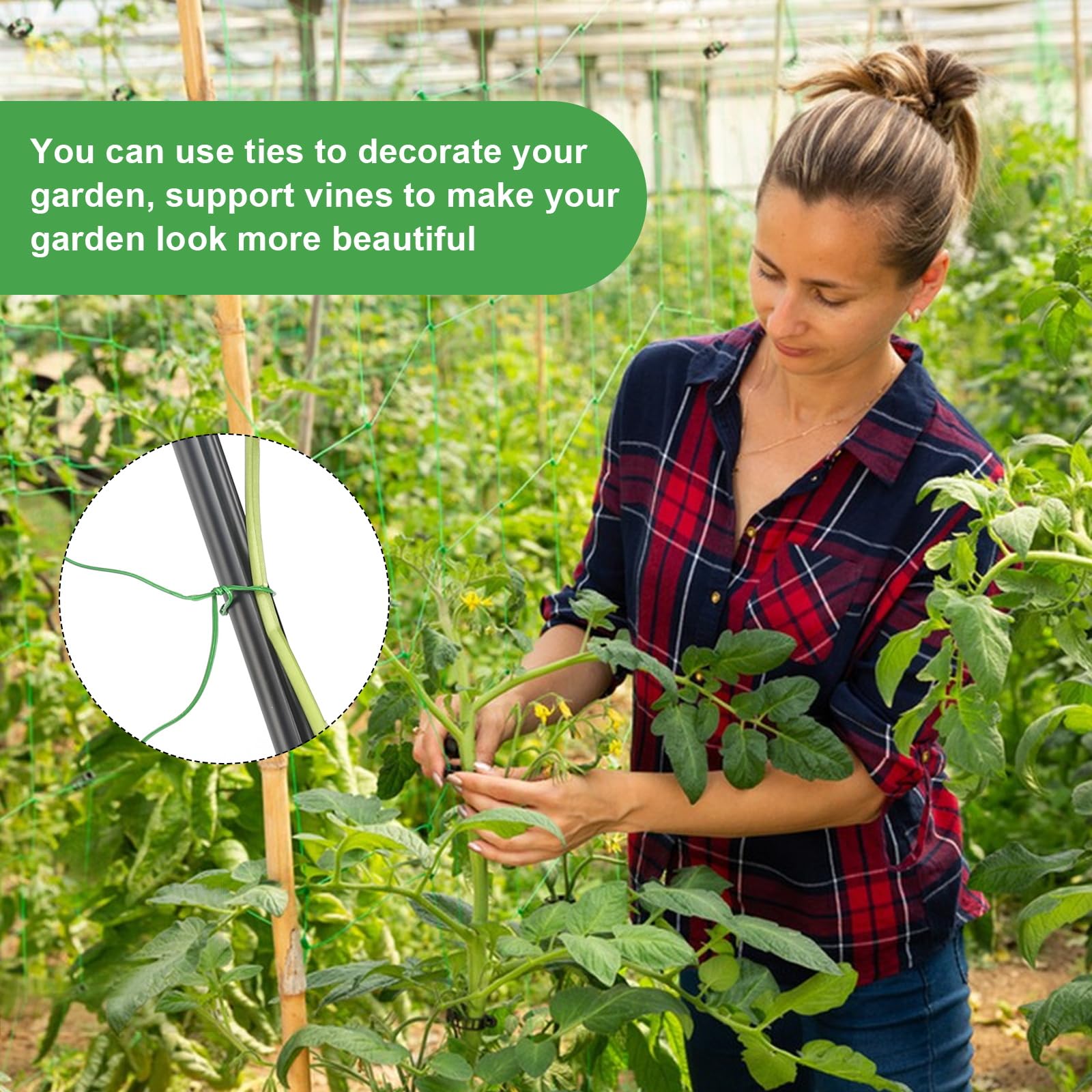 Fil De Fer Jardin 100 M (50m Vert + 50m Noir) - Attache Pour Plantes Grimpantes, Tomates - Avec Coupe-fil Intégré