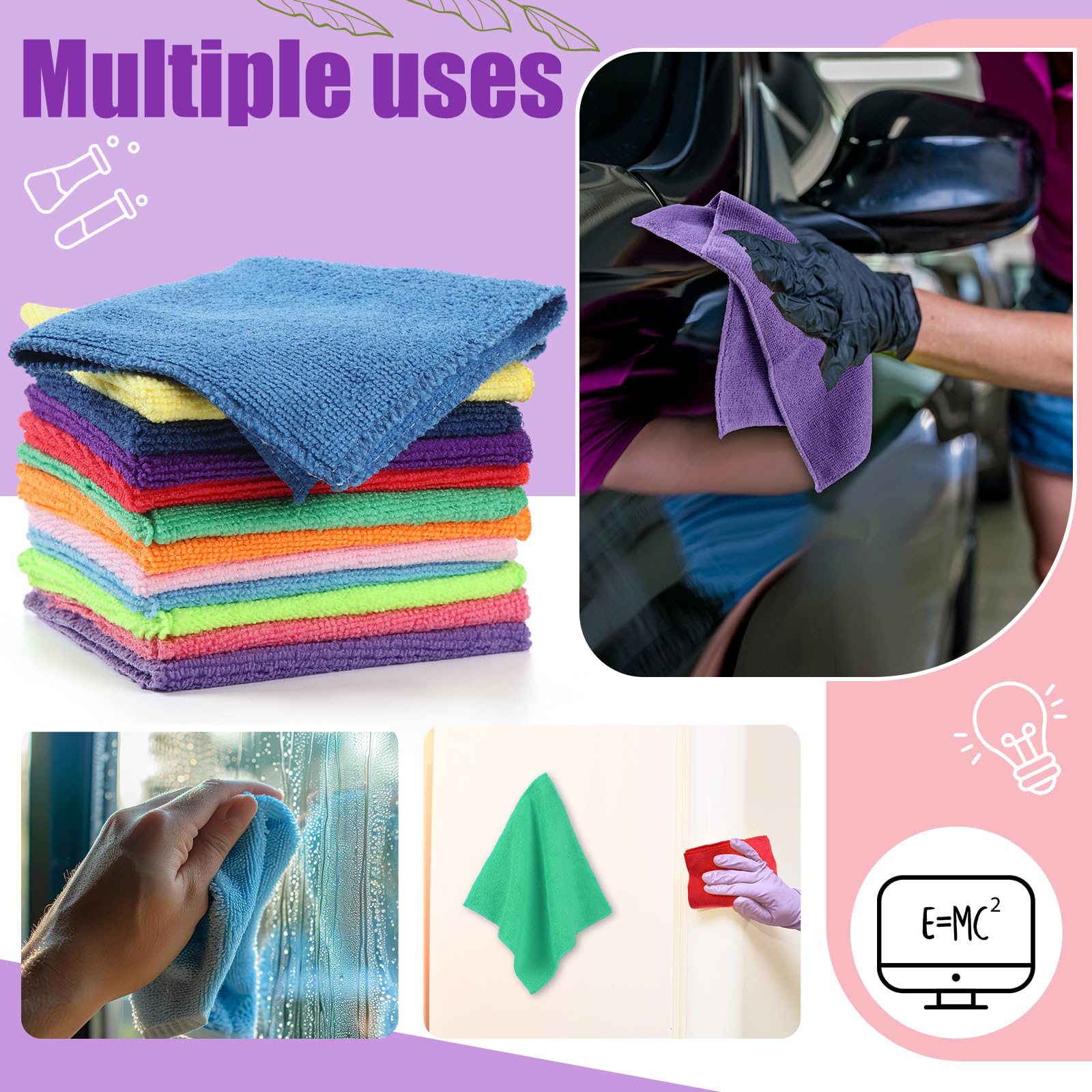 Fanfanwin 12 gomas de borrar magnéticas en seco para pizarras blancas de 9.84 x 9.84 pulgadas, goma de borrar de microfibra extra magnética para pizarras, aula, hogar, reutilizable, lavable (color