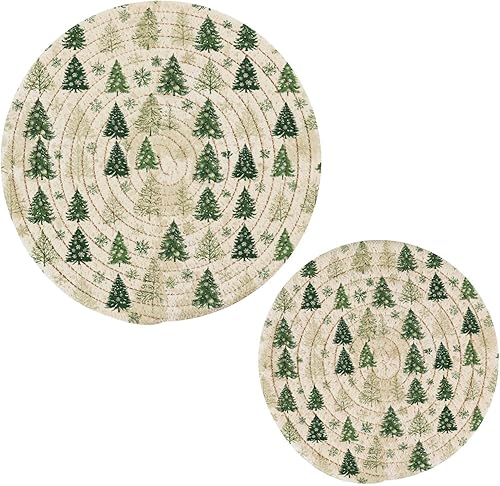 Miniatura 244 de Trivets for Hot Dishes Pots and Pans 2 PC Pot Holders Heat Resistant Cotton Round Potholders for Kitchen Countertop Decorative Autumn Maple Leaves