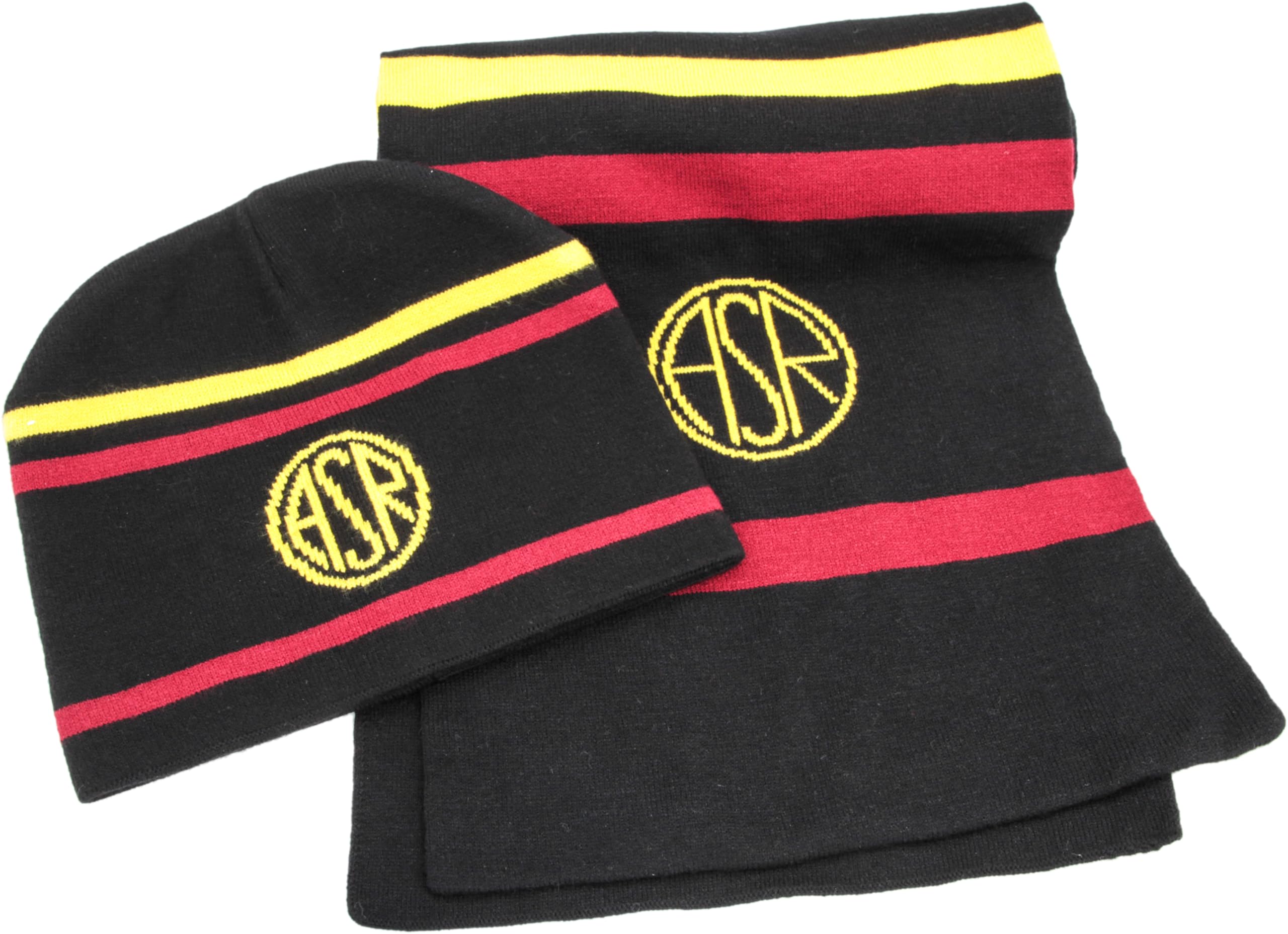 IMMA AS Roma Set Adults ASR Leather Patch Knitted Skipper Beanie & Scarf