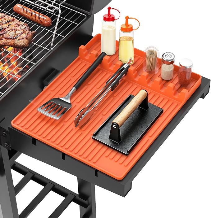 Silicone Grill Mat for Blackstone Griddle Accessories, 8-Slot Tool Mat