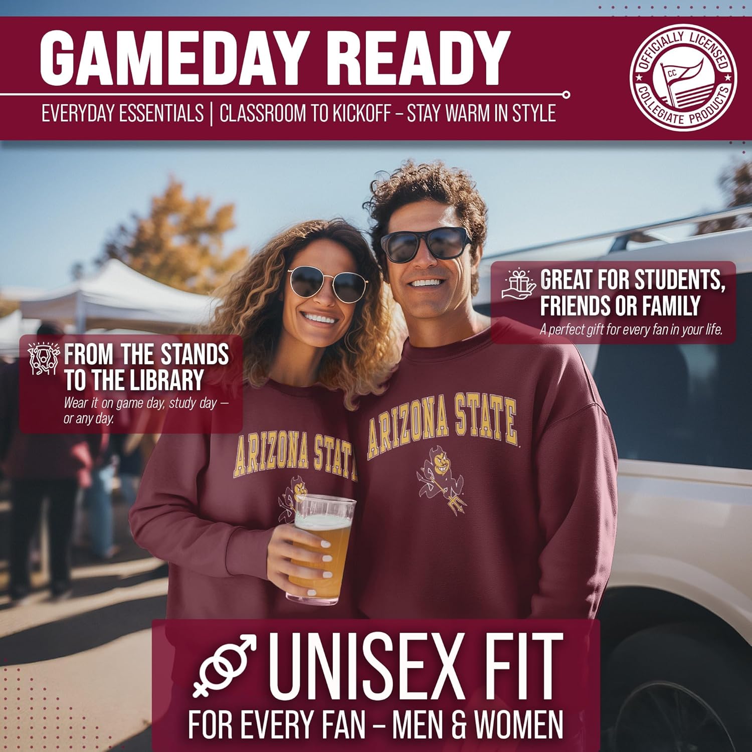 Campus Colors Adult Arch & Logo Soft Style Gameday Crewneck Sweatshirt - Image 4