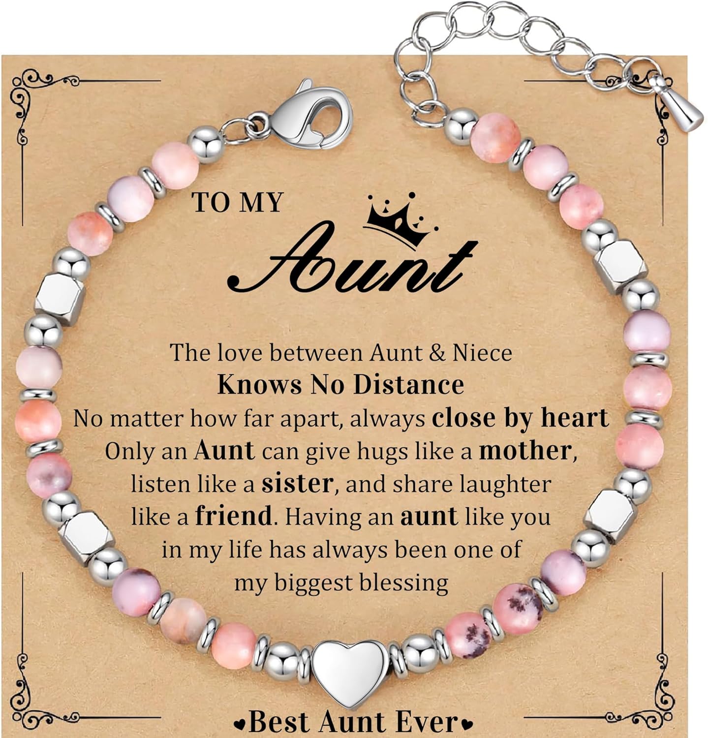 Gifts for Women, Easter Basket Stuffers for Teens Beaded Bracelets for Women Mothers Day Gifts for Mom Grandma Daughter Bonus Mom Nature Stone Bead Bracelet Graduation Jewelry Stocking Stuffers