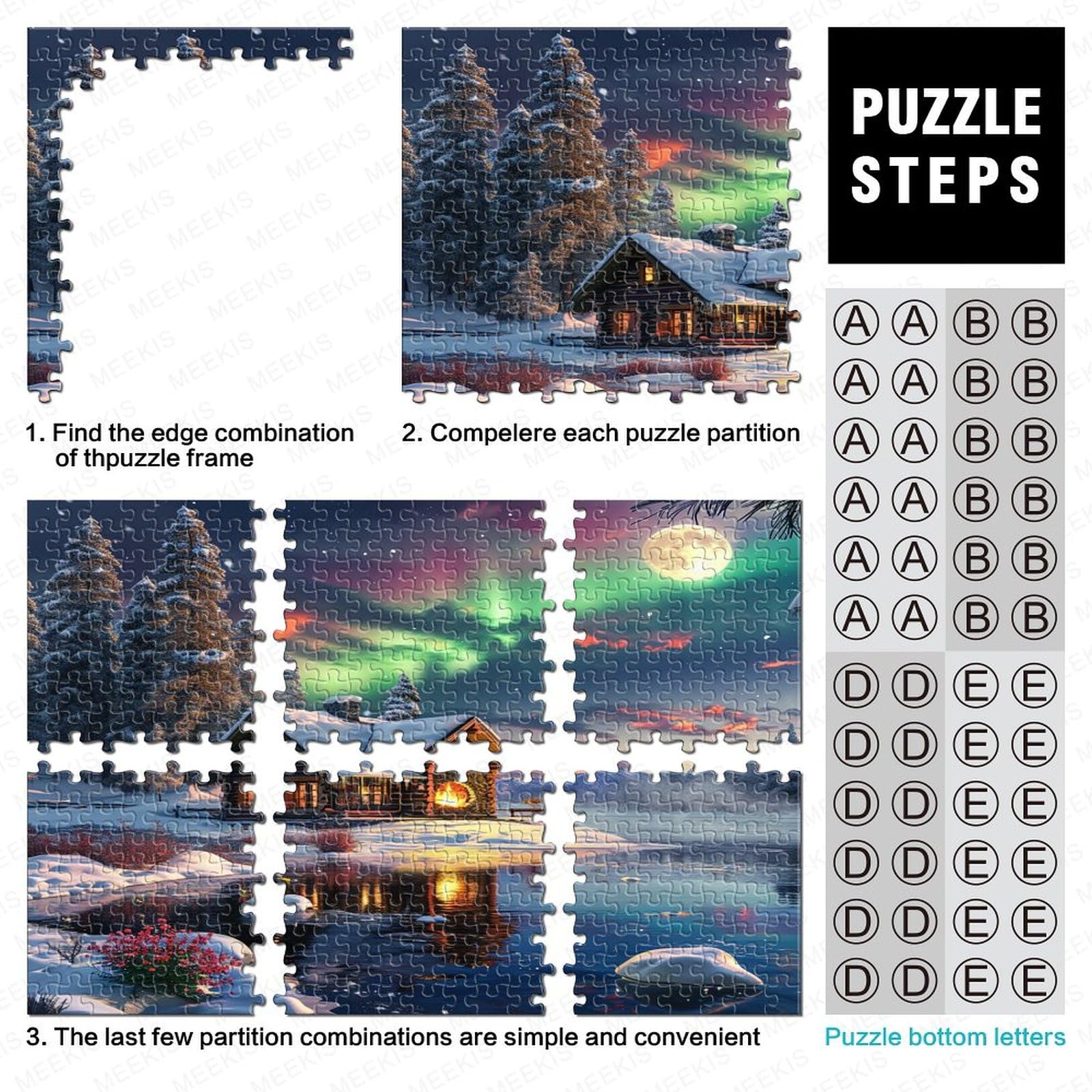 Aurora Lodge Puzzles, Puzzle 1000 sztuk puzzli dla dorosłych, kolekcja wyzwań, niemożliwe puzzle, wysokiej jakości druk 1000 sztuk (75 x 50 cm)