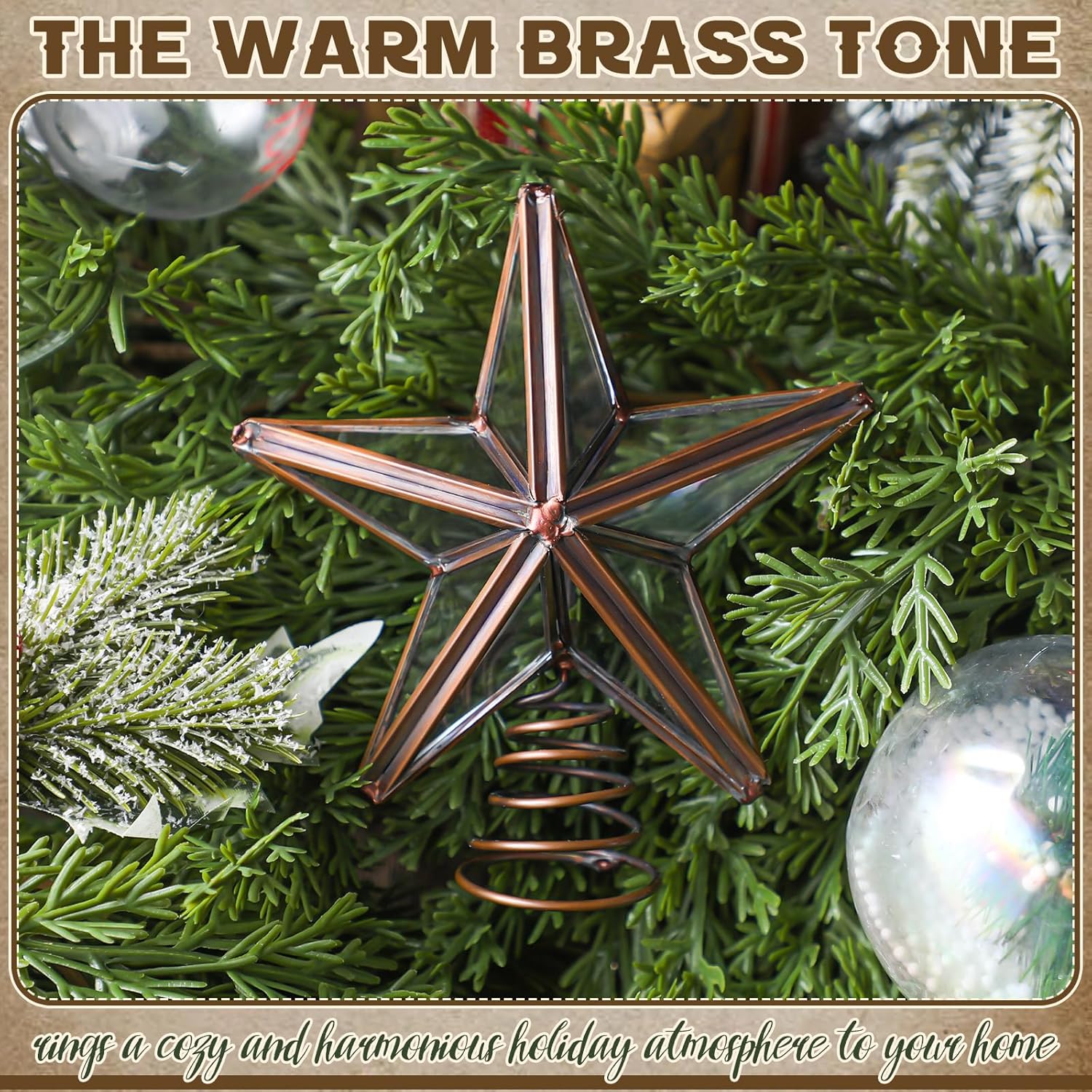 Gejoy 5.5 Inch Mini Christmas Glass Star Tree Topper Miniature Treetop Xmas Treetop Ornament for Tree Home Farmhouse Holiday Party Decorations(Silver, Glass Star)