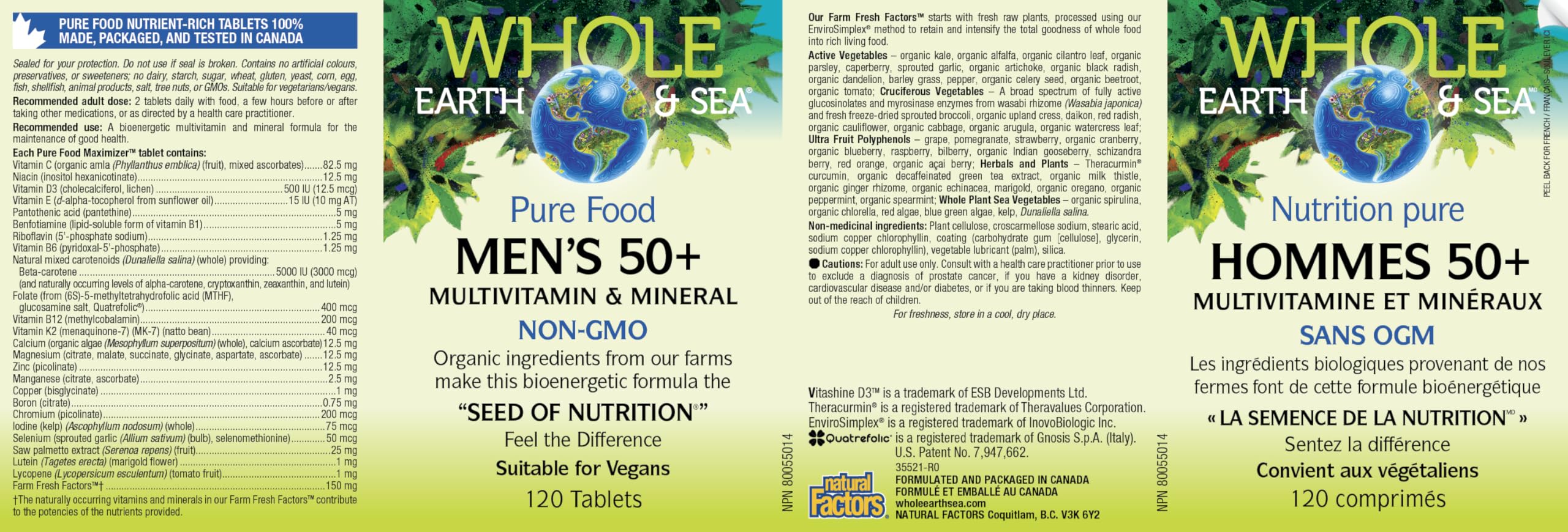 Natural Factors Whole Earth & Sea Men's 50+ Multivitamin & Mineral, 120 Ct — Amazon image 9