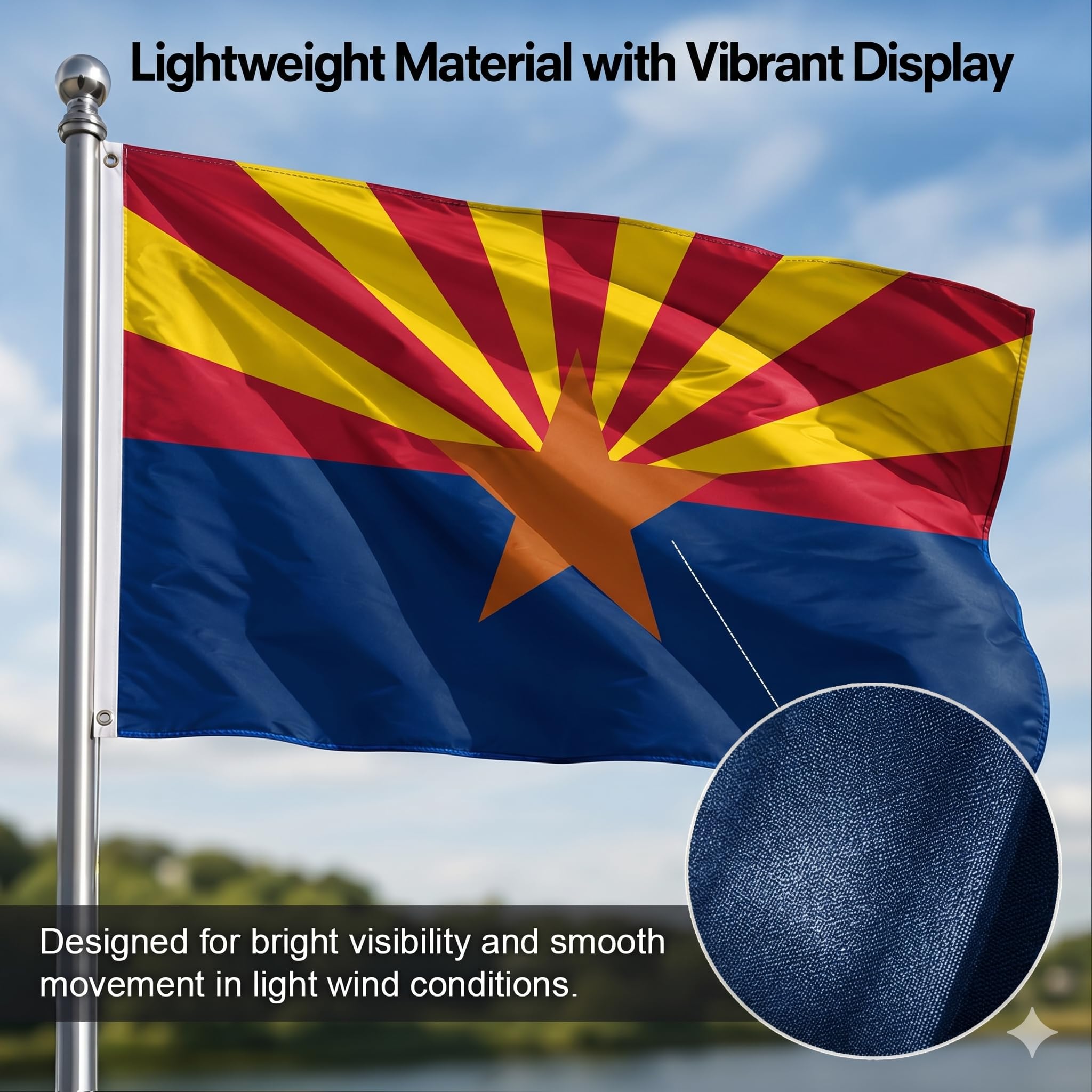Amazon.com : DMSE Arizona State Flag, 2ft x 3ft - Vivid Colors