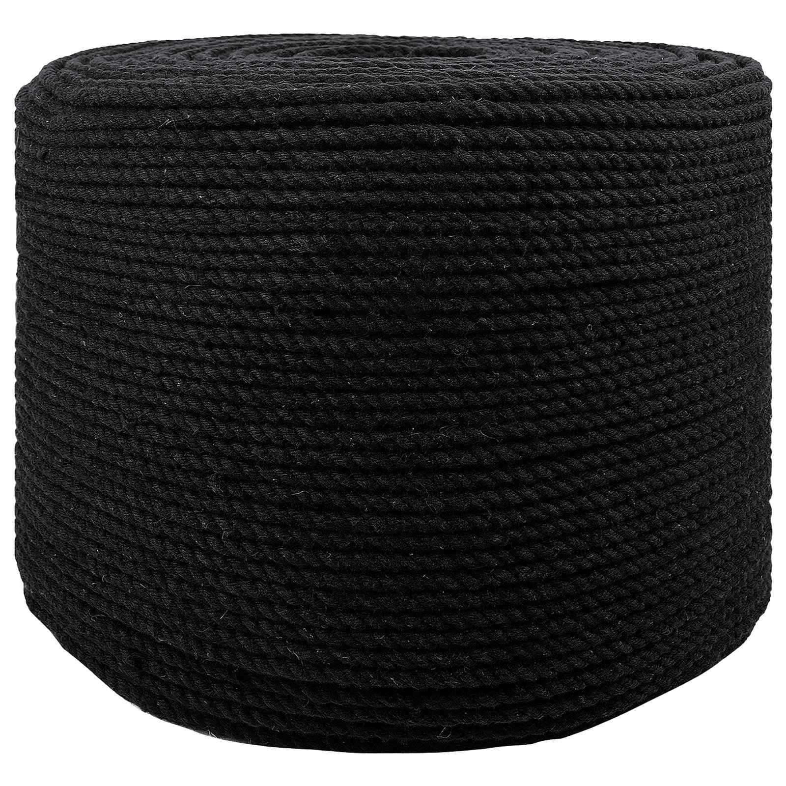 Cuerda de algodón negra 0,8 x 0,8 x 50000 cm, 3 capas, cuerda de rocío, cuerda para interior y exterior, manualidades, macramé, fijación