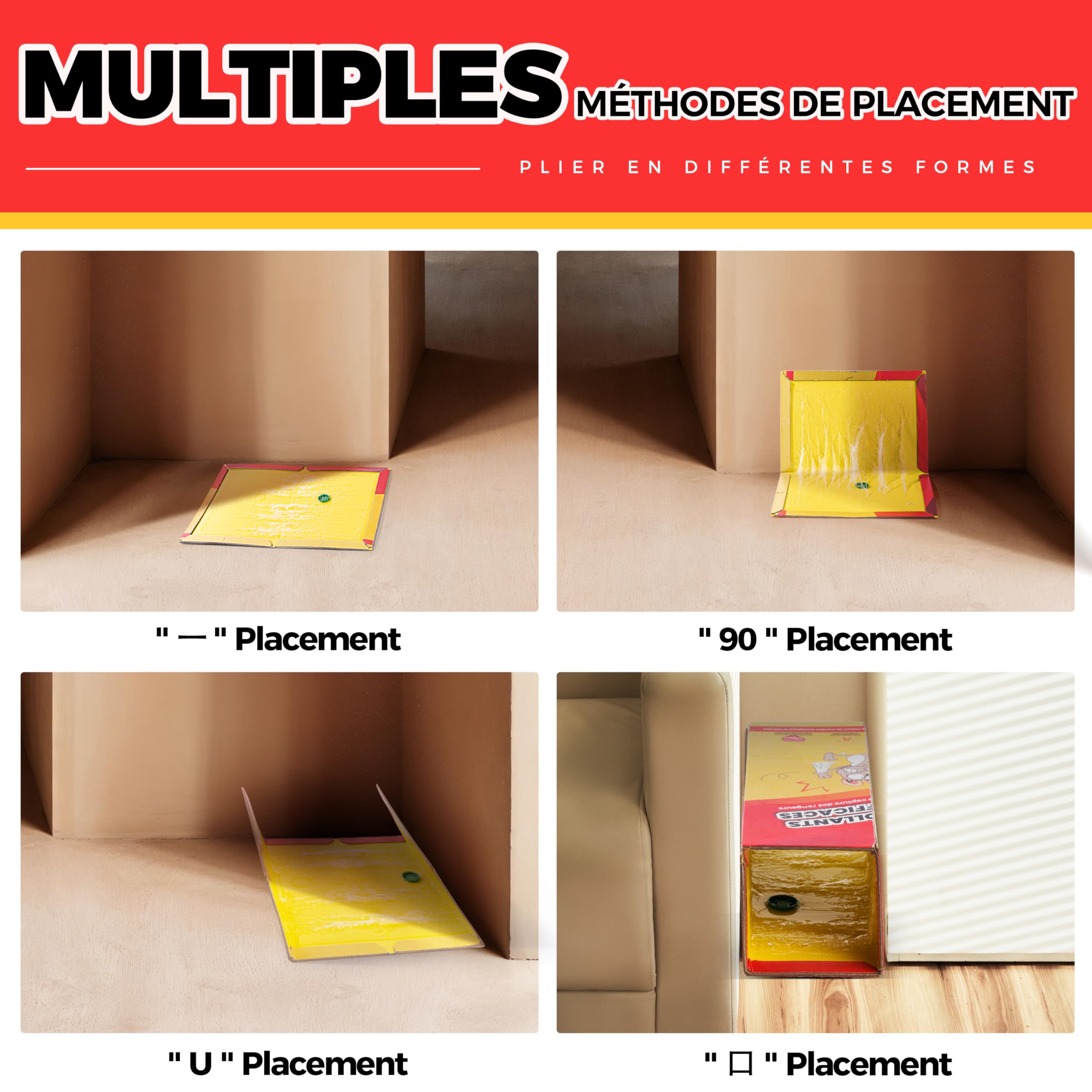 Pièges à Souris & Rats – Lot de 20 Plaques de Glu Ultra-Collantes | Pliable, Non Toxique, Facile à Installer | Usage Intérieur & Extérieur | Format XL Anti-Rongeurs