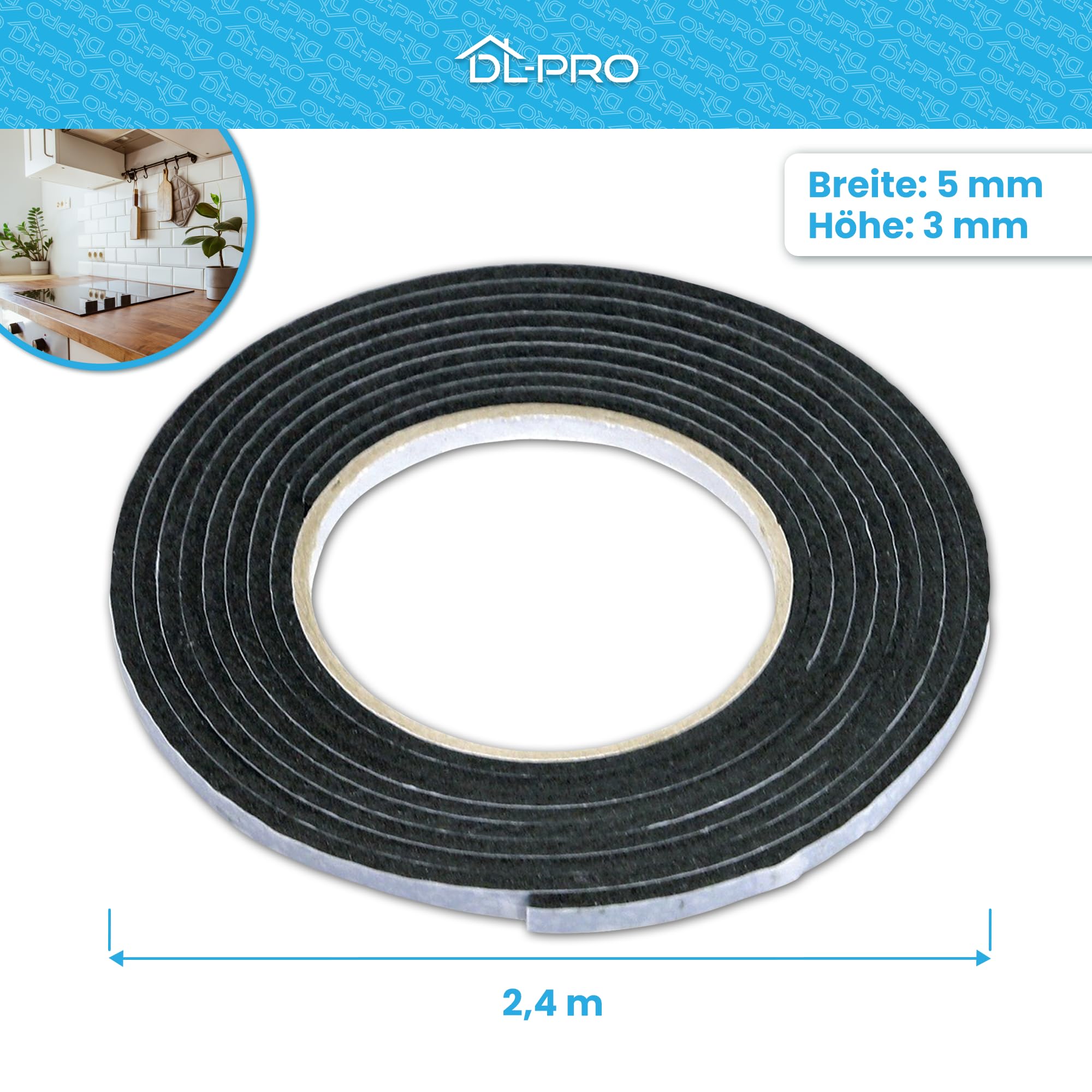DL-pro - Universal sealing strip 2.8 m for Whirlpool 481246688967, Bauknecht, Ignis, Ikea, AEG, Electrolux, Bosch, Siemens, etc - Image 2