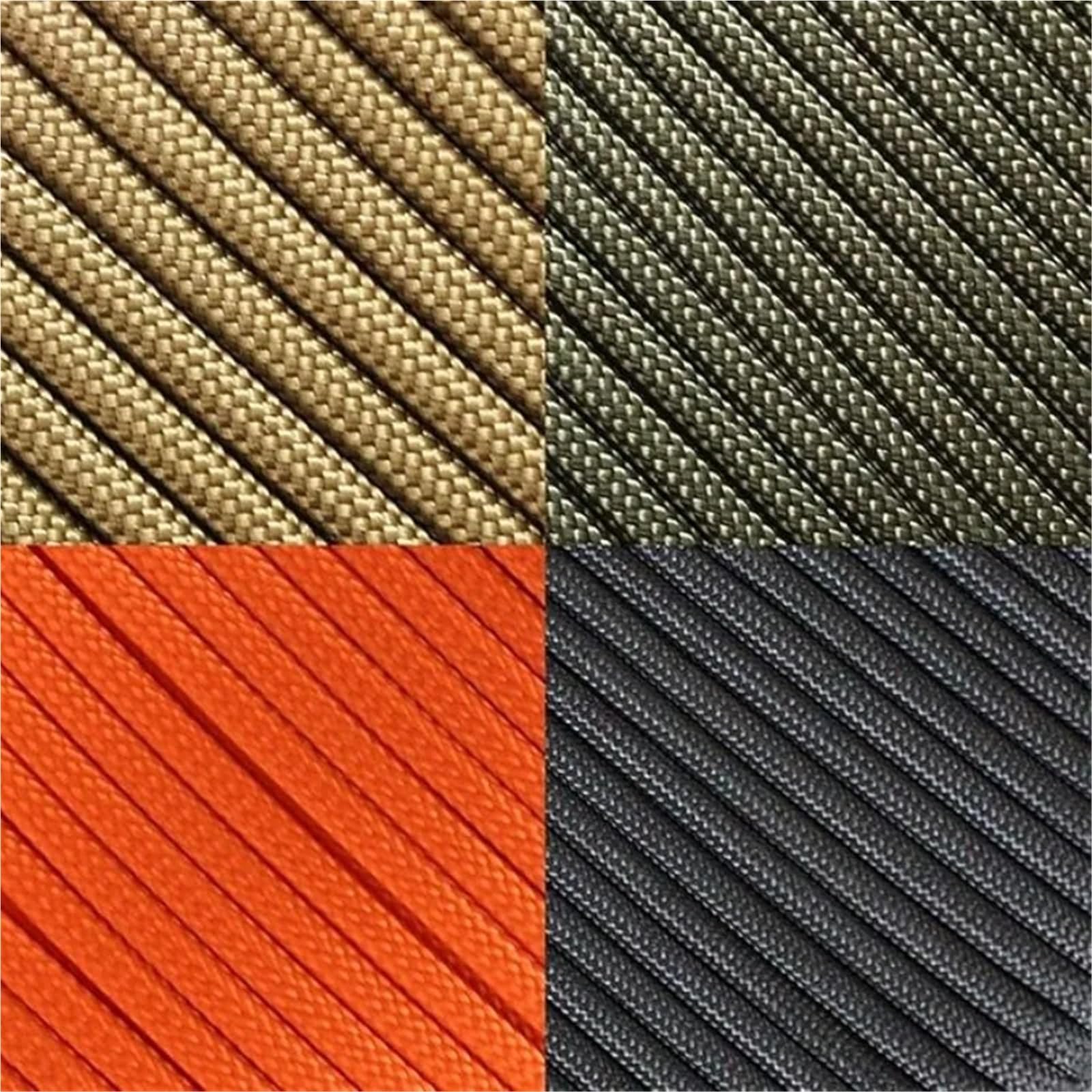 Paracord, Lina 30/50/100M Oś Standardowa 9-rdzeniowa 4mm Zewnętrzna linka spadochronowa Survival Parasol Namiot Pasek na smycz (Szary, 100M)