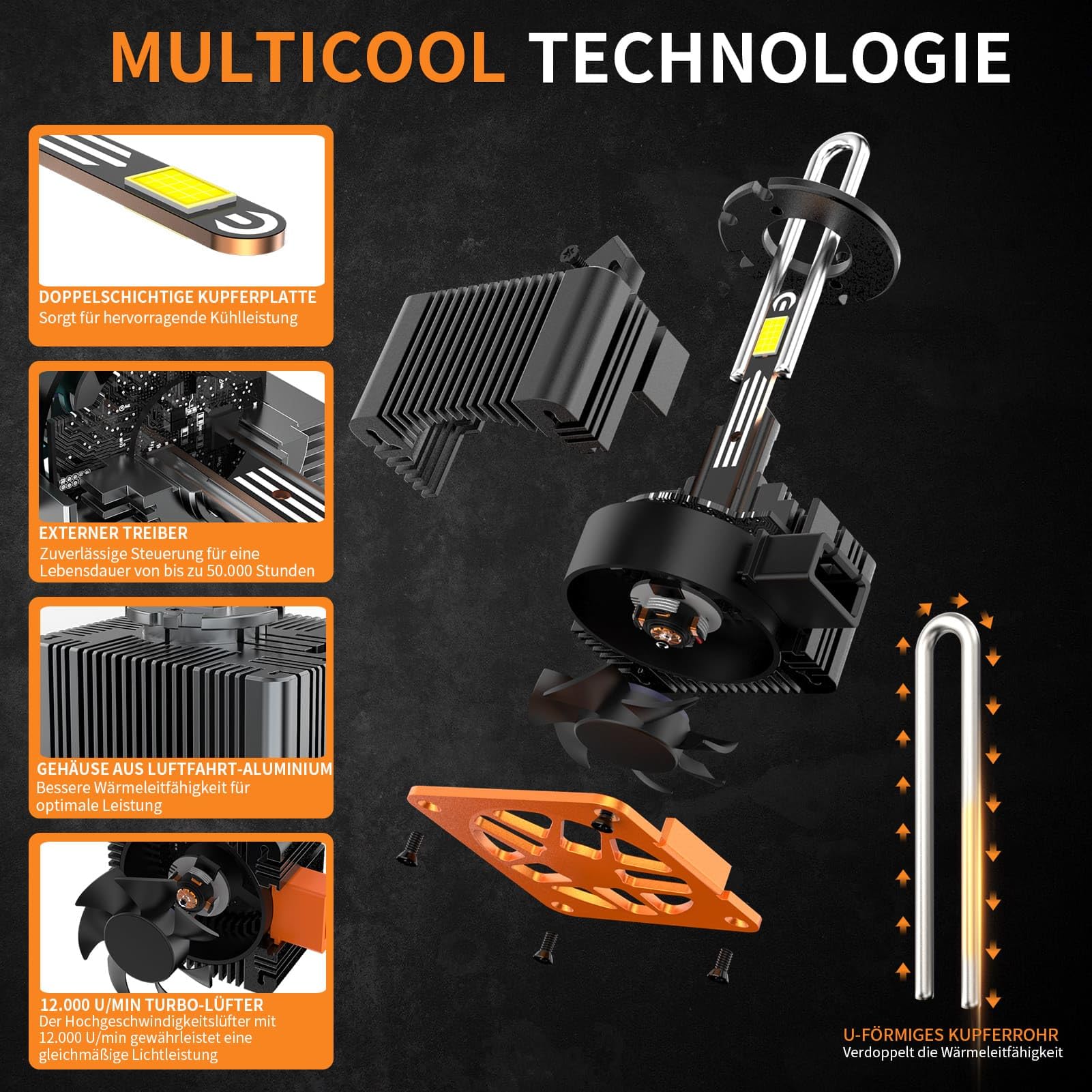 D1S Xenon Brenner – Extra Hell 6000K Weiß mit KI-Chip Technologie & Zulassung – 12V 60W D1S Xenon Scheinwerfer als OEM-Ersatz für Abblendlicht & Fernlicht