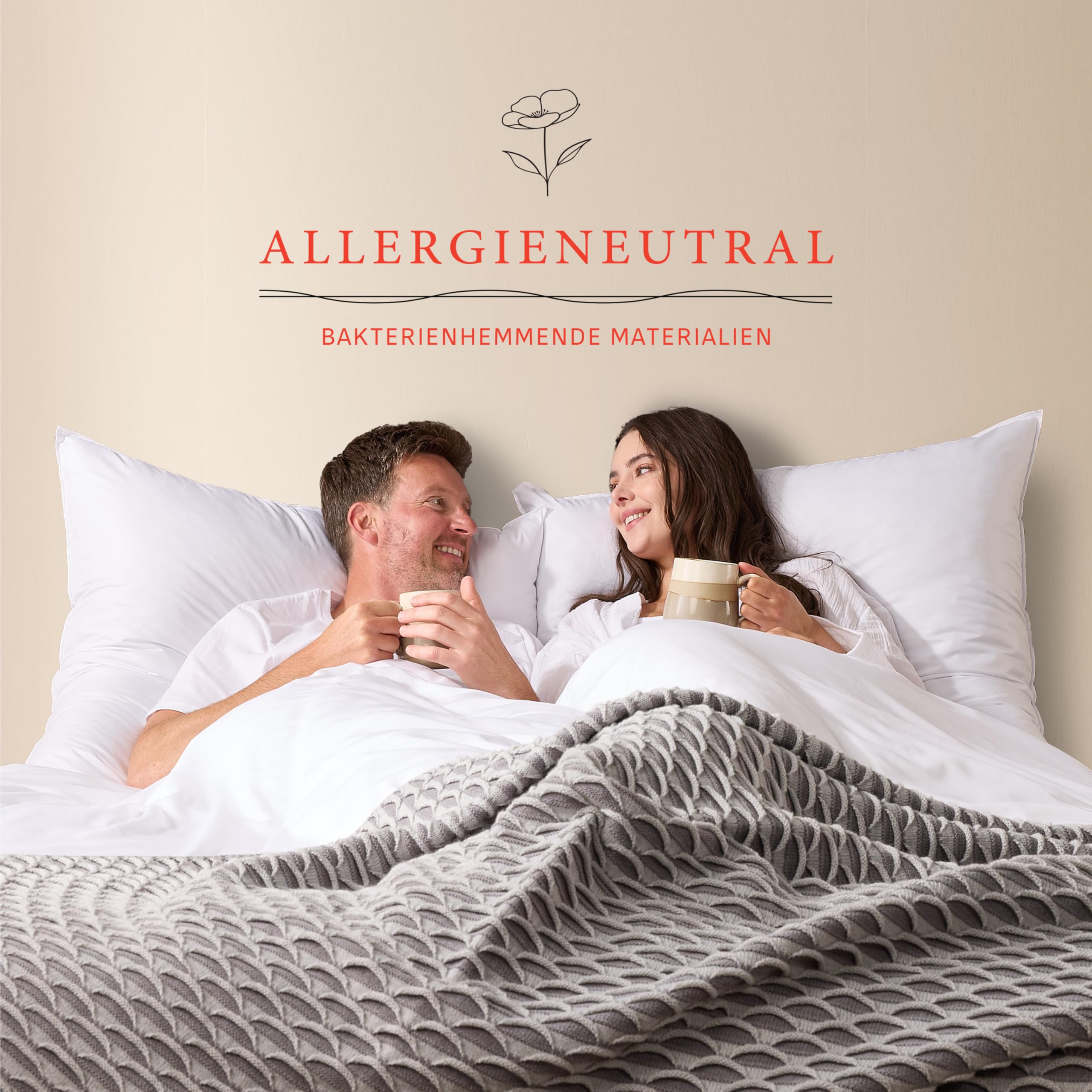 Pullman Kopfkissen 80x80 cm – 2er Set Hotelqualität Mikrofaser Kissen für Nackenschmerzen, Bequemes Allergiker Schlafkissen mit 1000 g Füllmaterial, Oeko-Tex zertifiziertes Bett Kissen (80 x 80)
