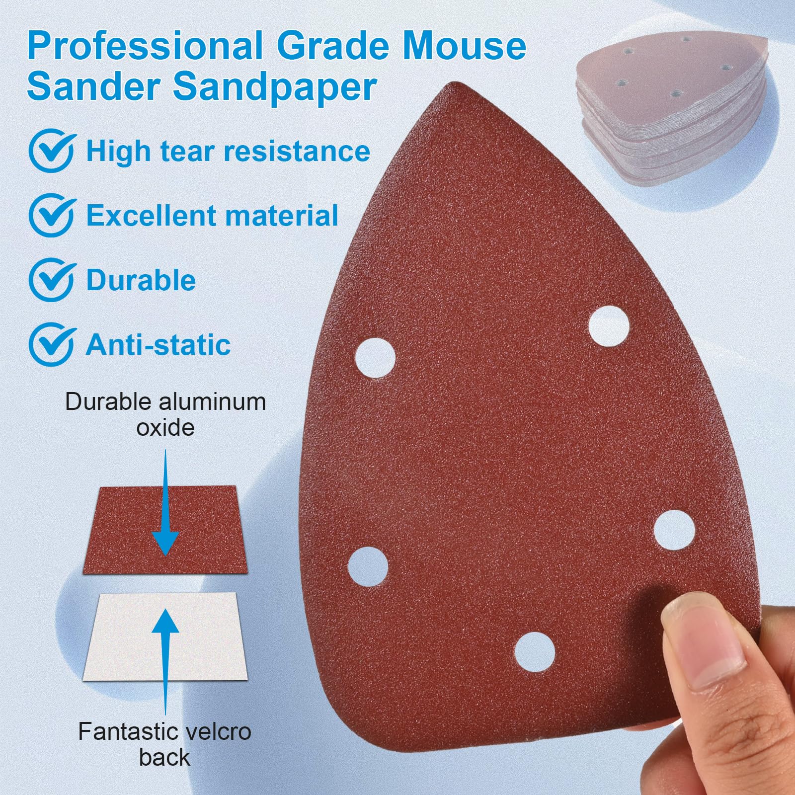 55 Pcs Mouse Sanding Pads - Detail Sander Paper -3