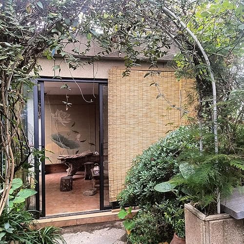 Miniatura 7 de Persianas de bambú enrollables para patio al aire libre, persianas romanas de 16, 29, 30, 33, 36, 38, 42, 45, 48, 60, 72, 78 pulgadas de ancho, sin