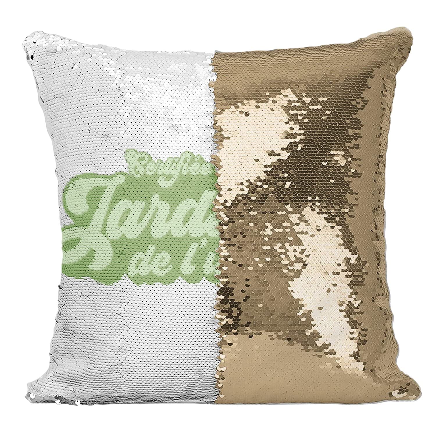 Coussin Sequin Paillettes Doré Déco Jardin Passion Légume Potager