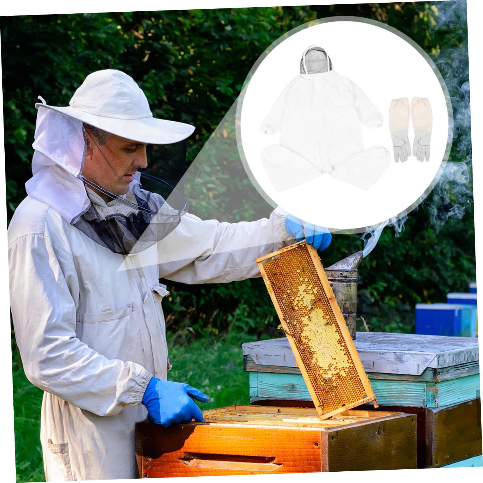 Protective Beekeeping Suit Full Body Jacket with Gloves Ventilated Bee Keeping Gear for Adults Export Quality Apiculture Clothing for Efficient Hive Management