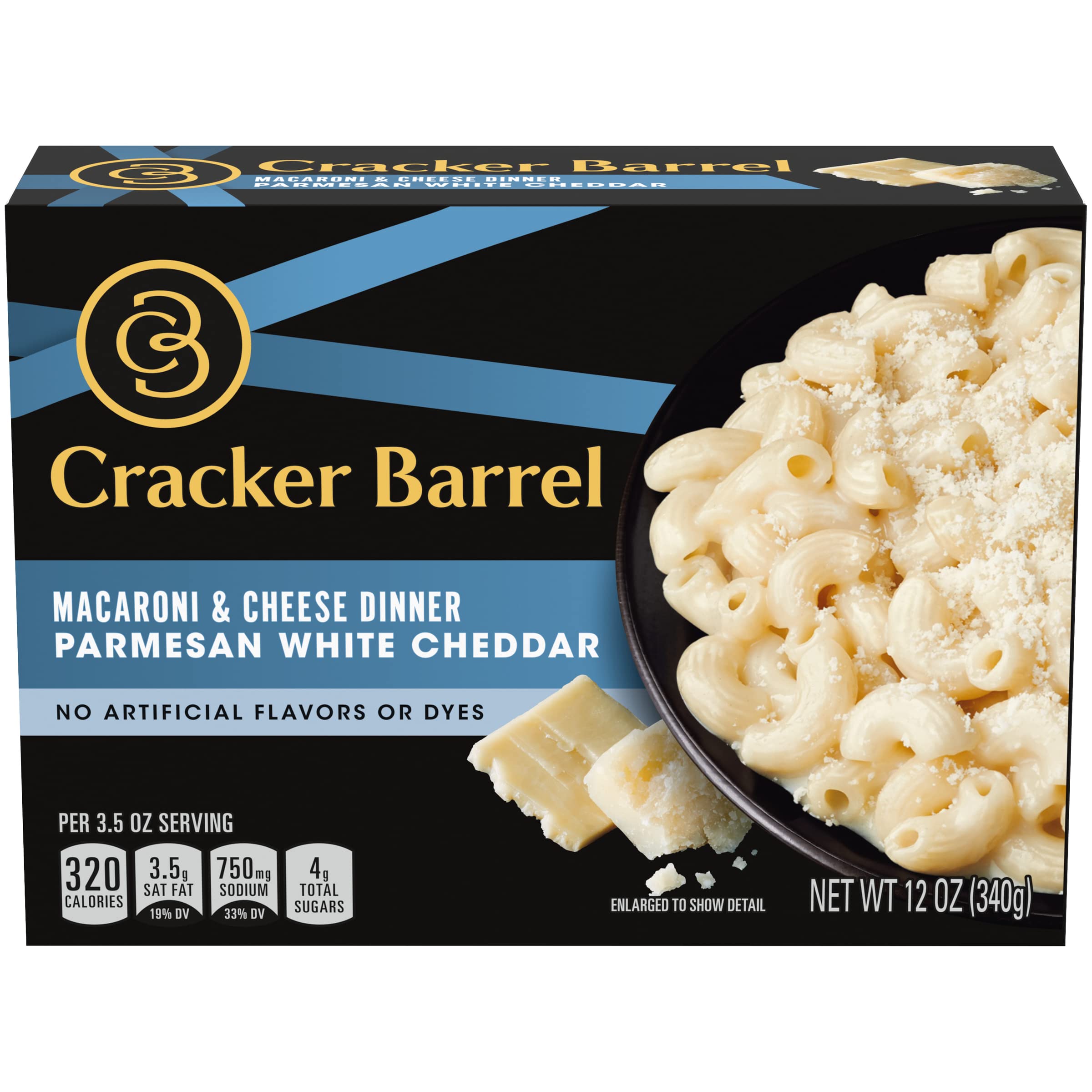Cracker Barrel Parmesan White Cheddar Macaroni & Cheese Dinner, 12 oz Box