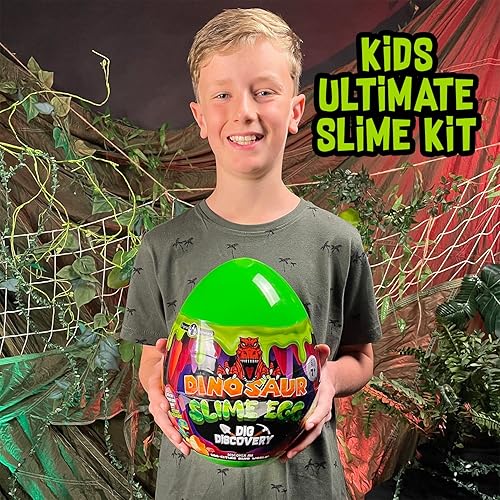 Miniatura 2 de Original Stationery Slime Kit de excavación de huevos de dinosaurio – 4 huevos de dinosaurio agrietados y 15 conchas de plástico – Juego de
