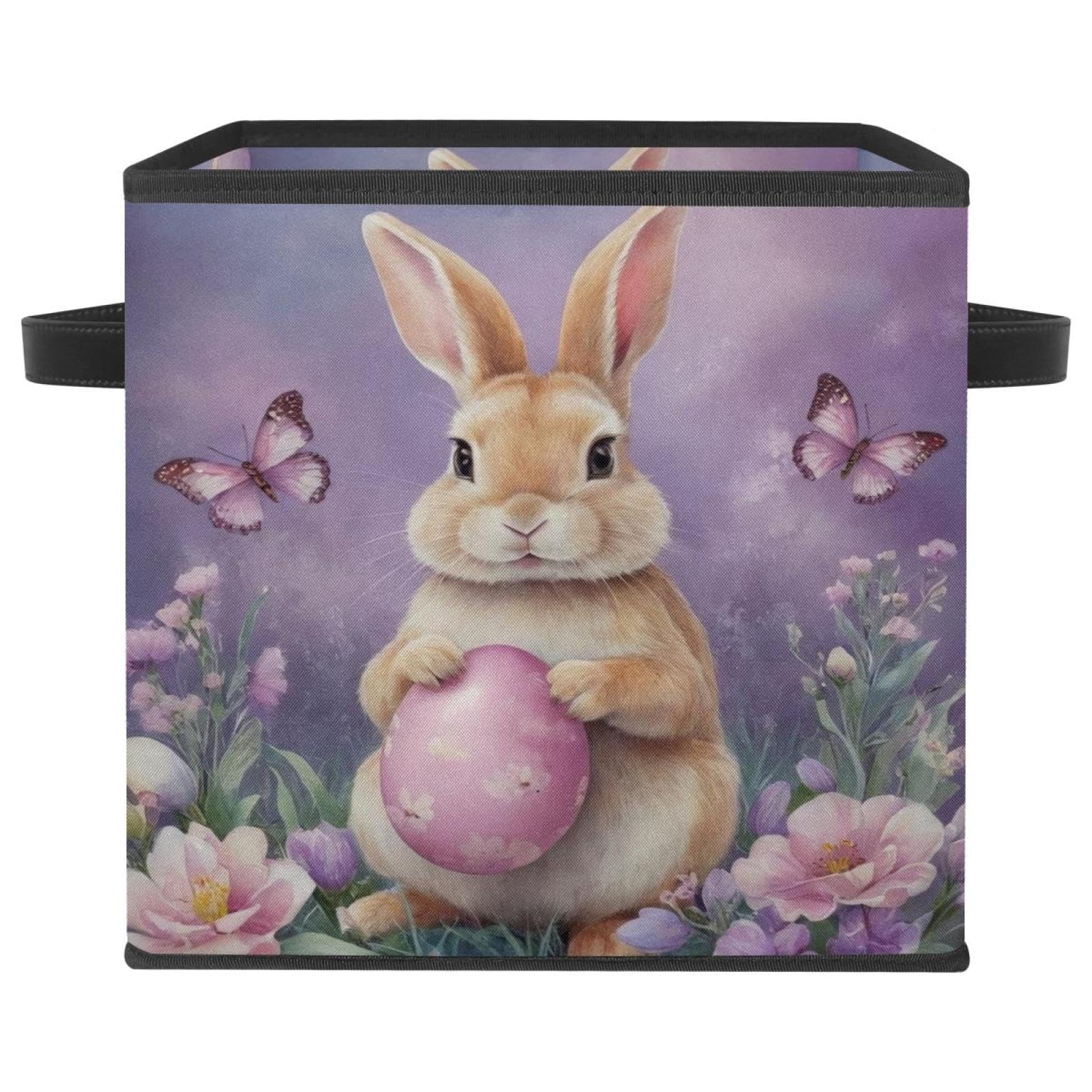 Panier pliable en tissu Oxford violet avec double poignées